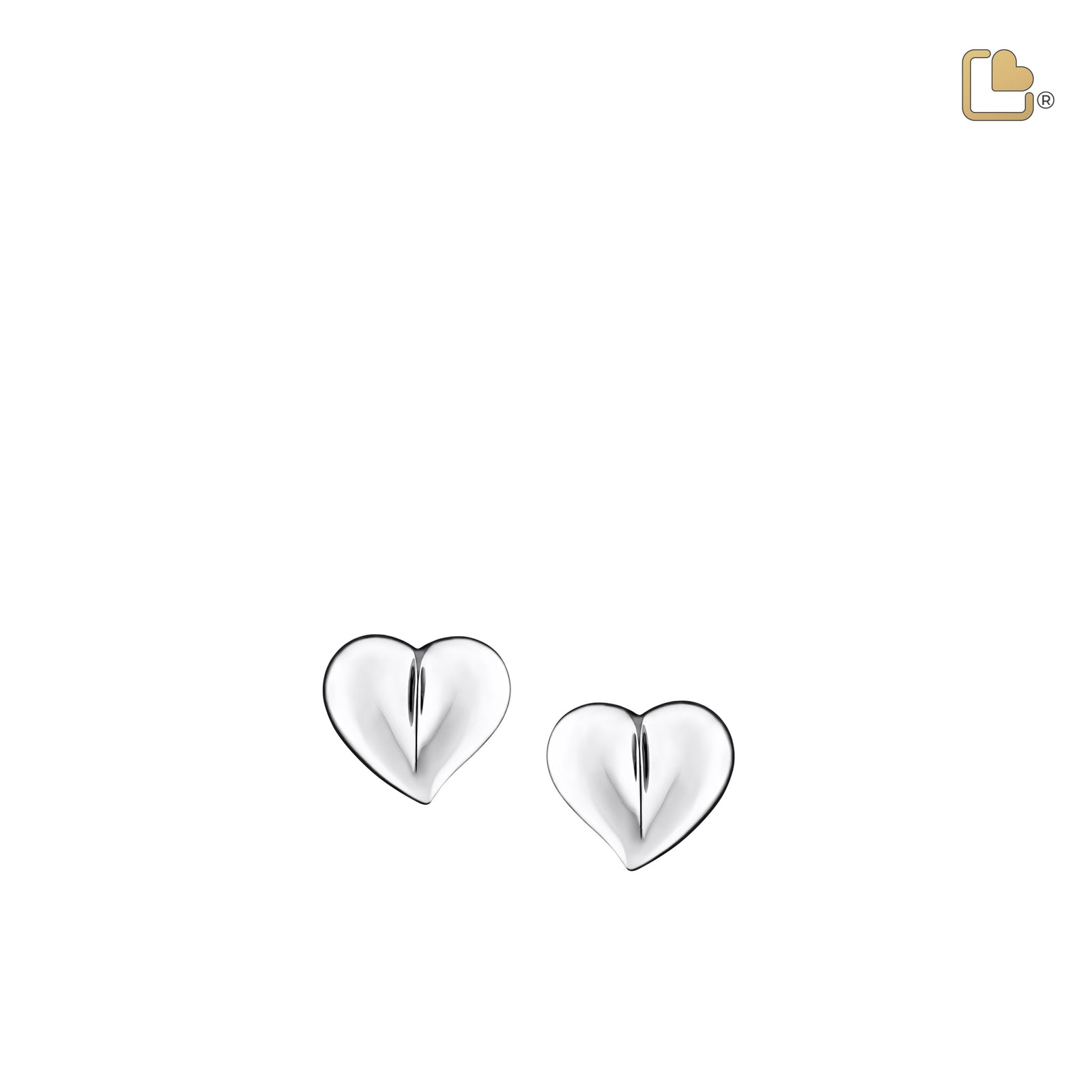 LoveHeart Rhodium Plated Sterling Silver Stud Earrings