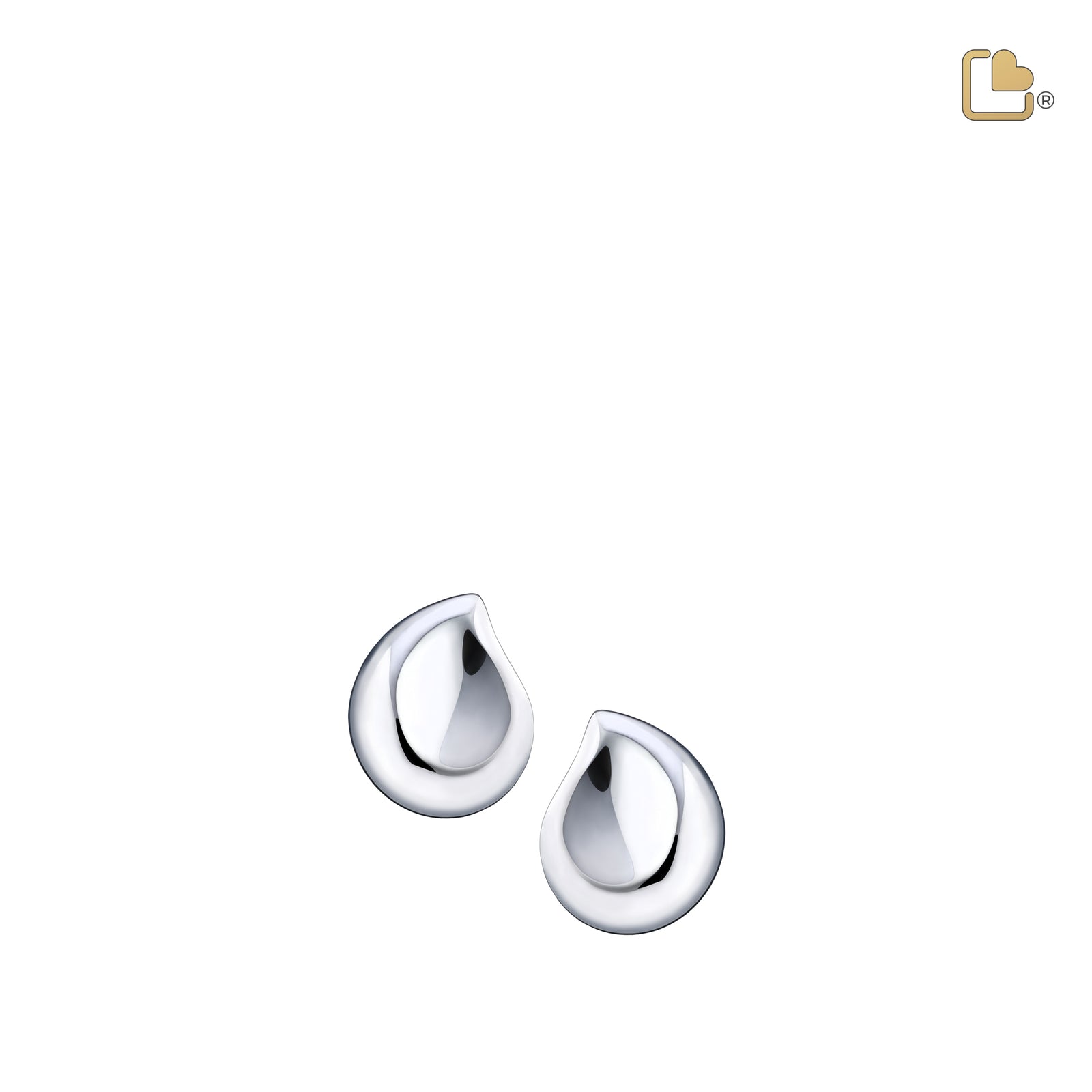 TearDrop Rhodium Plated Sterling Silver Stud Earrings