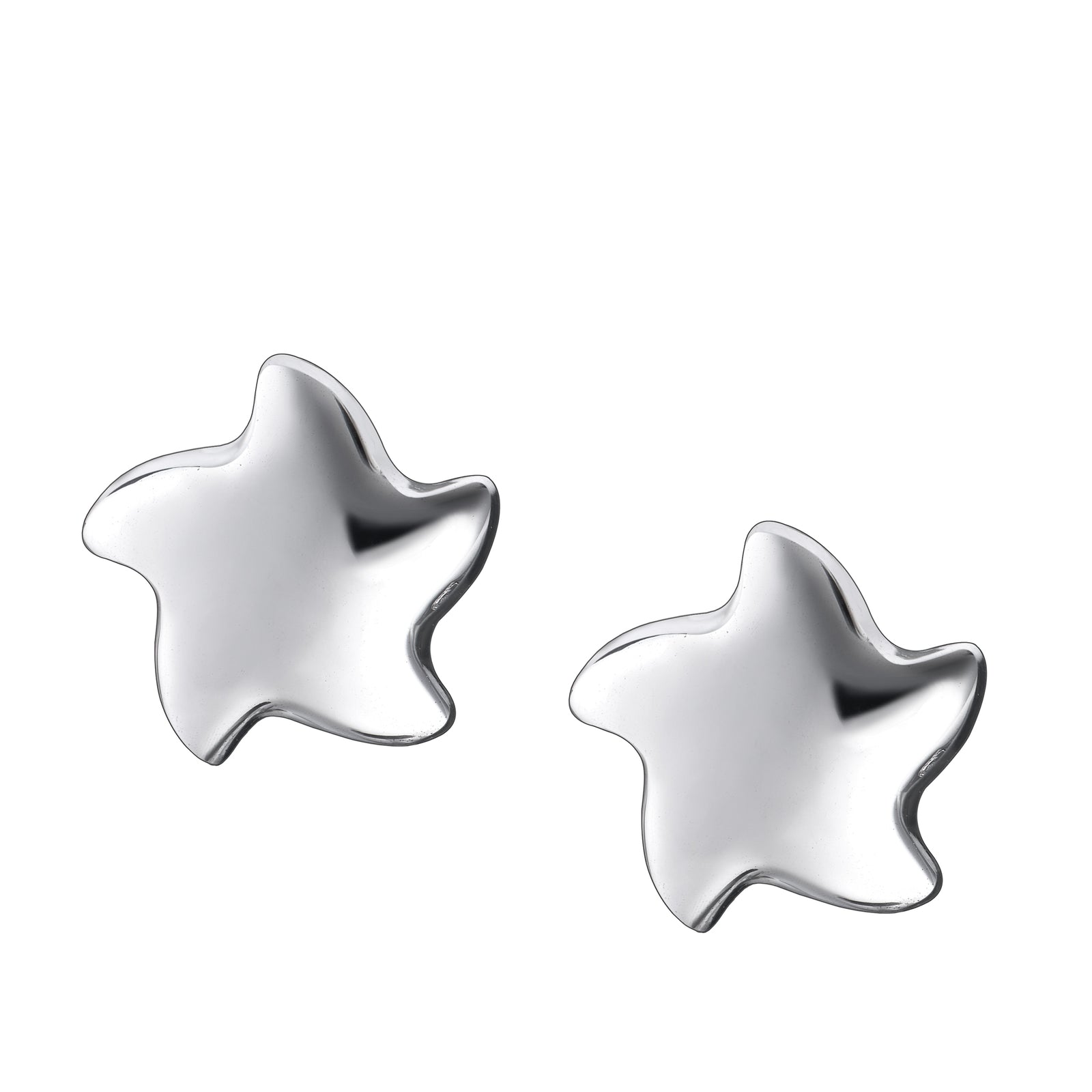 Angelic Star Rhodium Plated Sterling Silver Stud Earrings