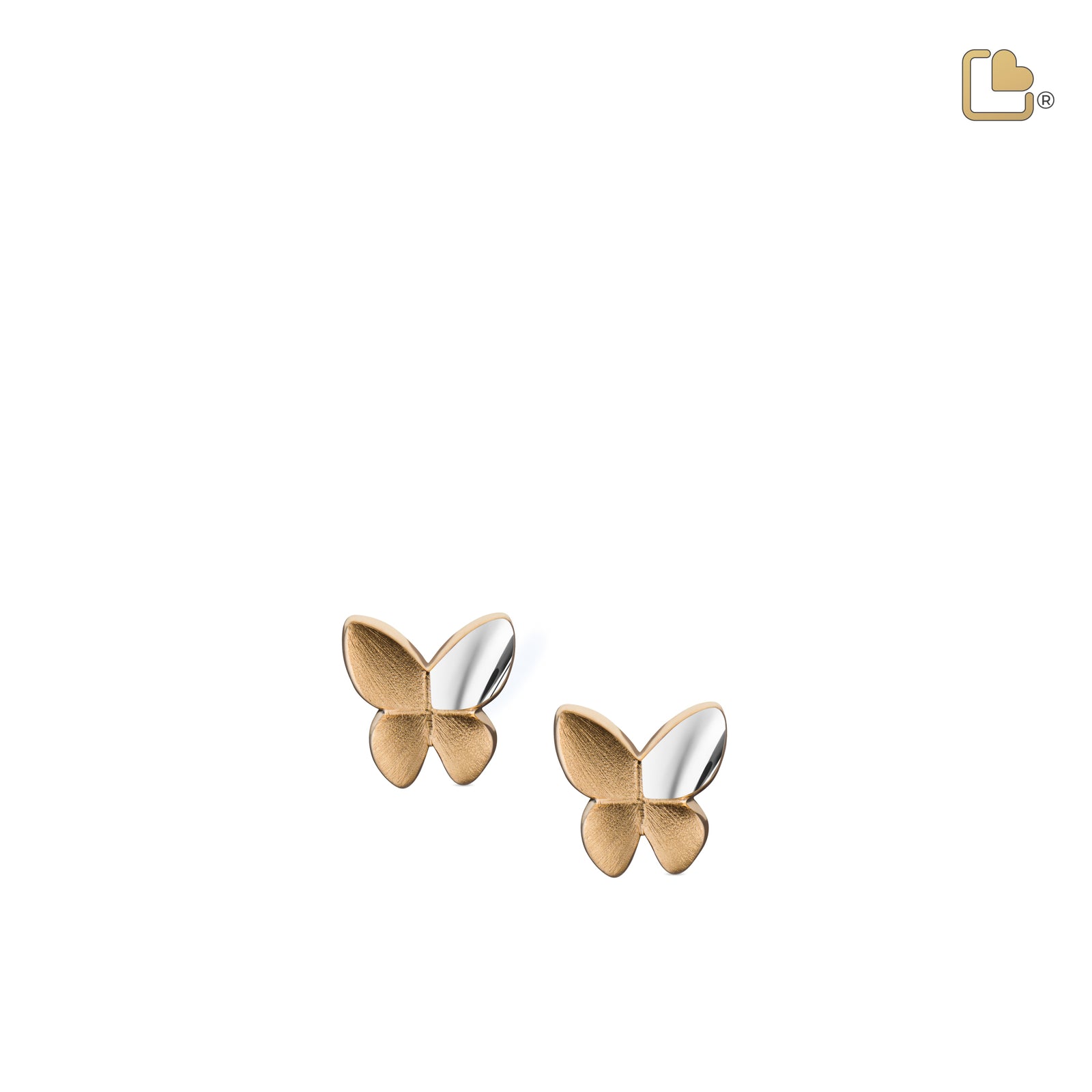 Butterfly Gold Vermeil Two Tone Sterling Silver Stud Earrings