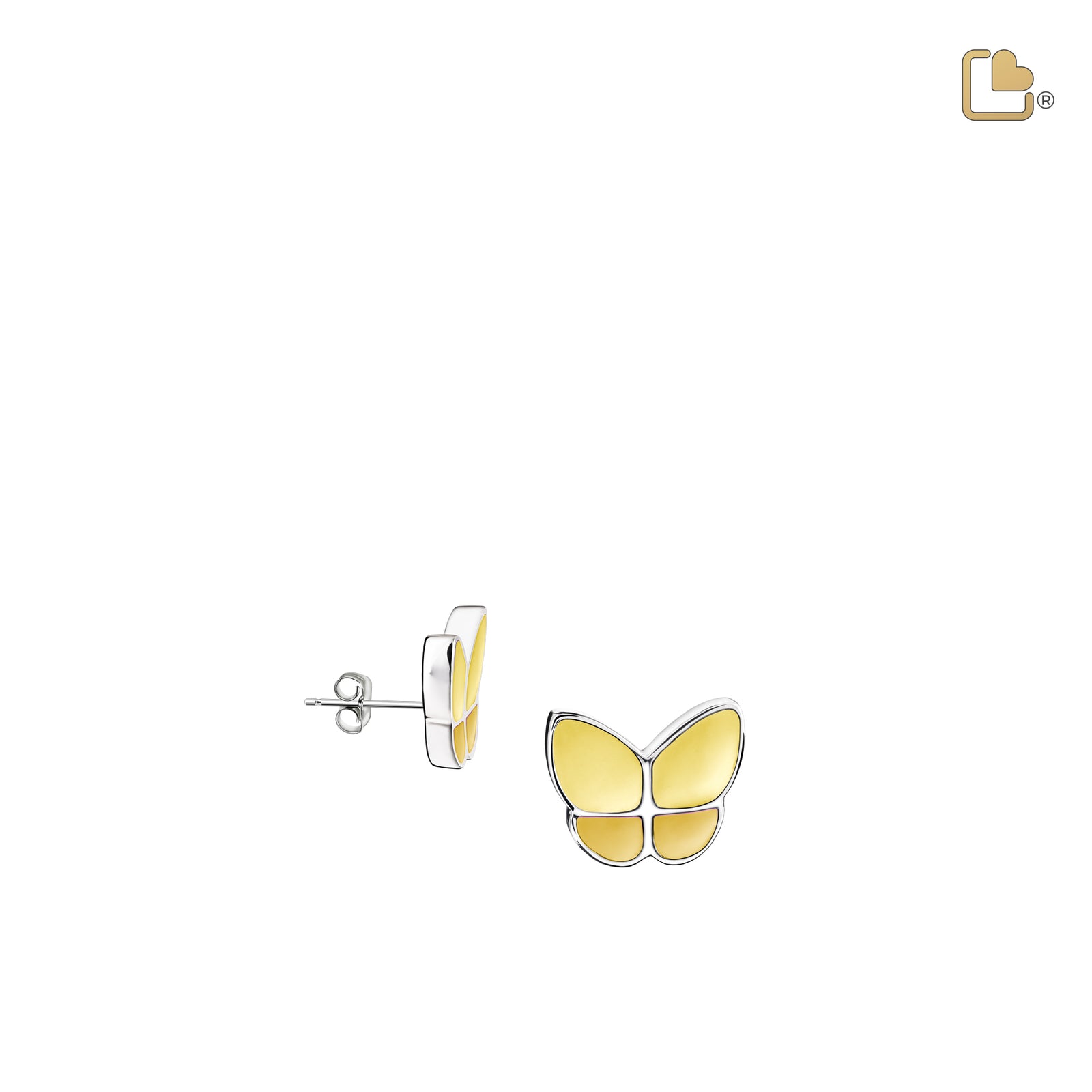 Wings of Hope Butterfly Pearl Yellow Earrings