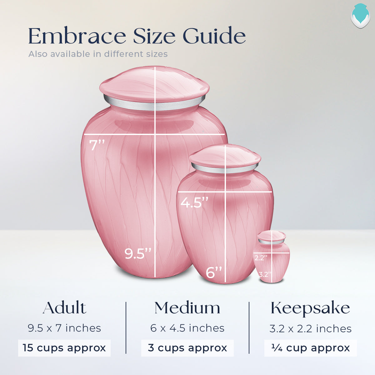 Medium Embrace Pearl Light Pink Butterfly Cremation Urn
