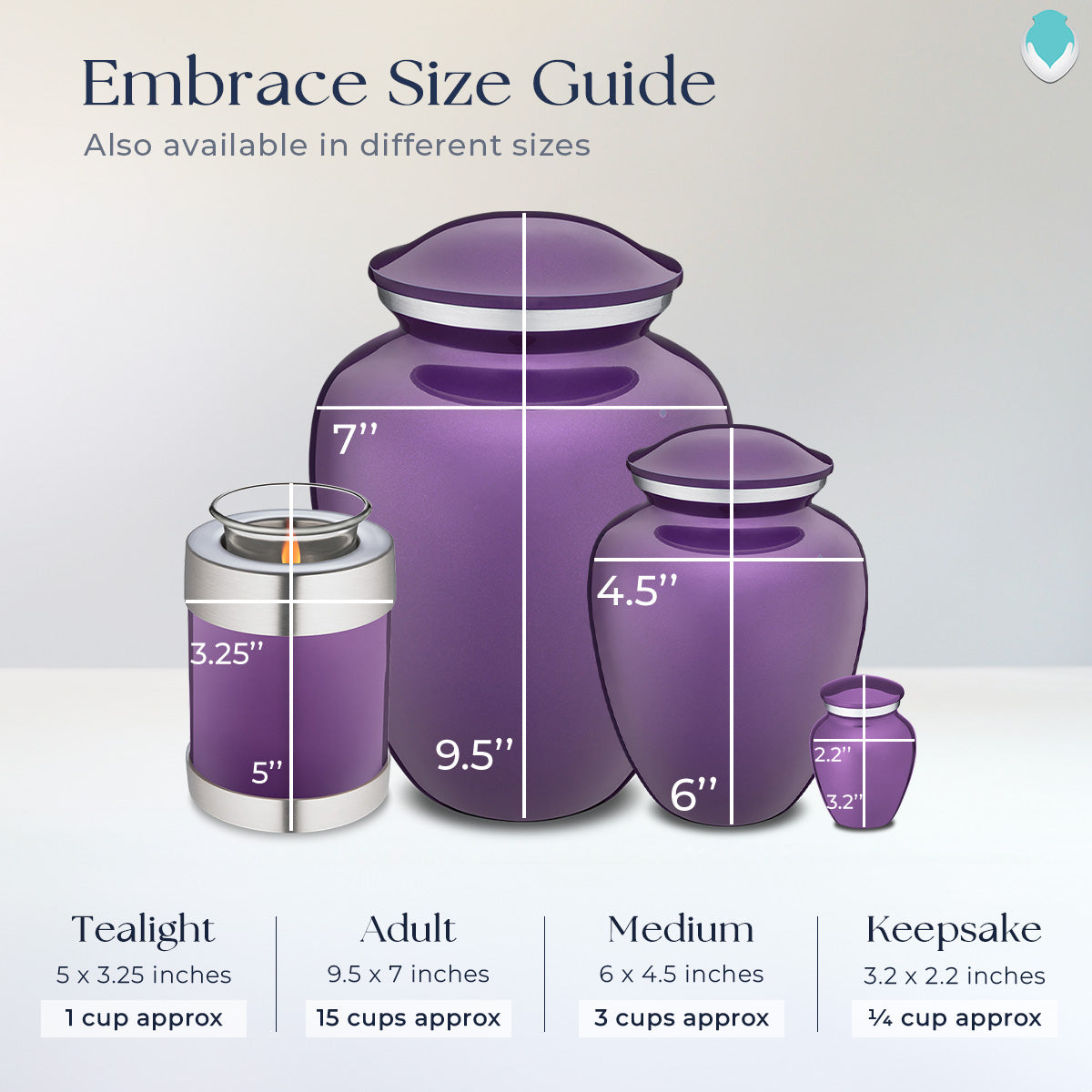 Medium Embrace Purple Motorcycle Cremation Urn