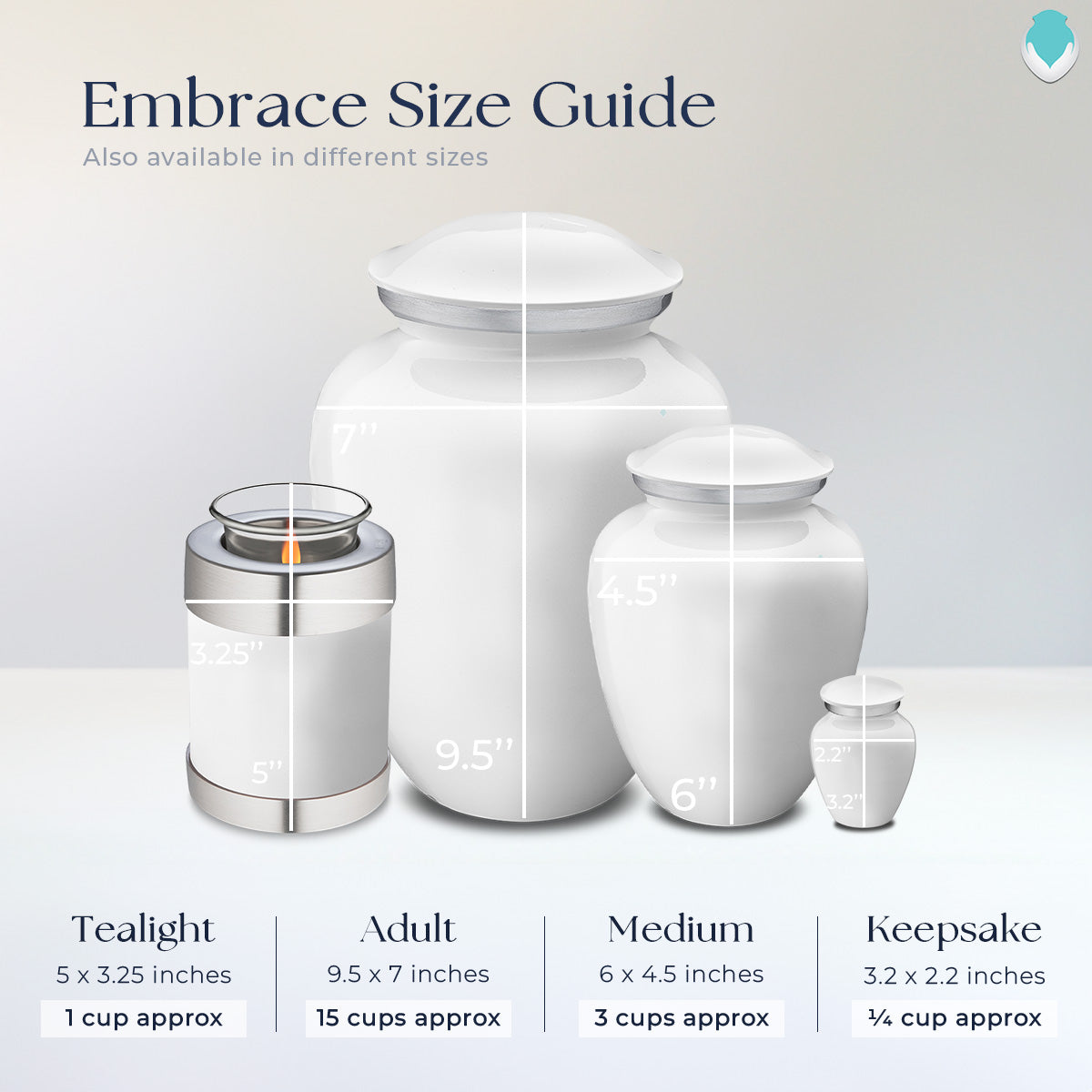 Medium Embrace White Butterfly Cremation Urn