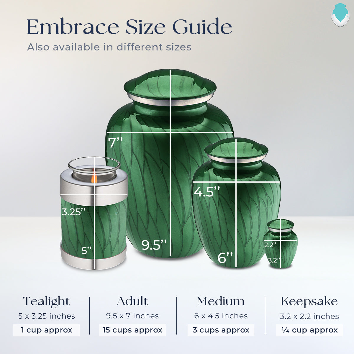Keepsake Embrace Pearl Green Motorcycle Cremation Urn
