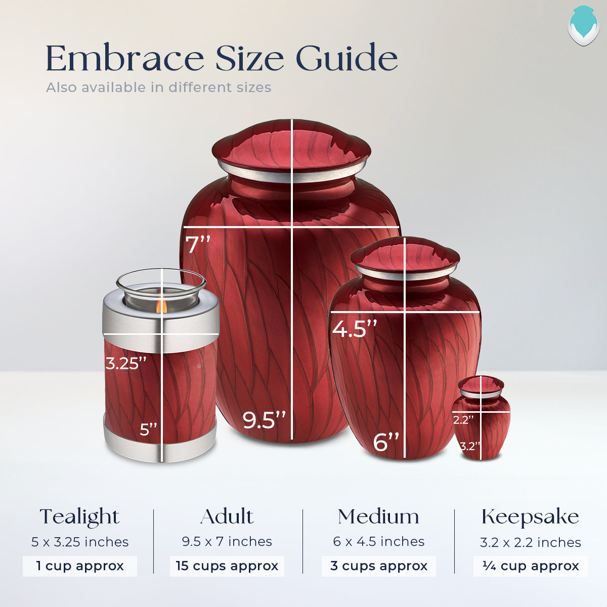 Adult Embrace Pearl Candy Red Doves Cremation Urn