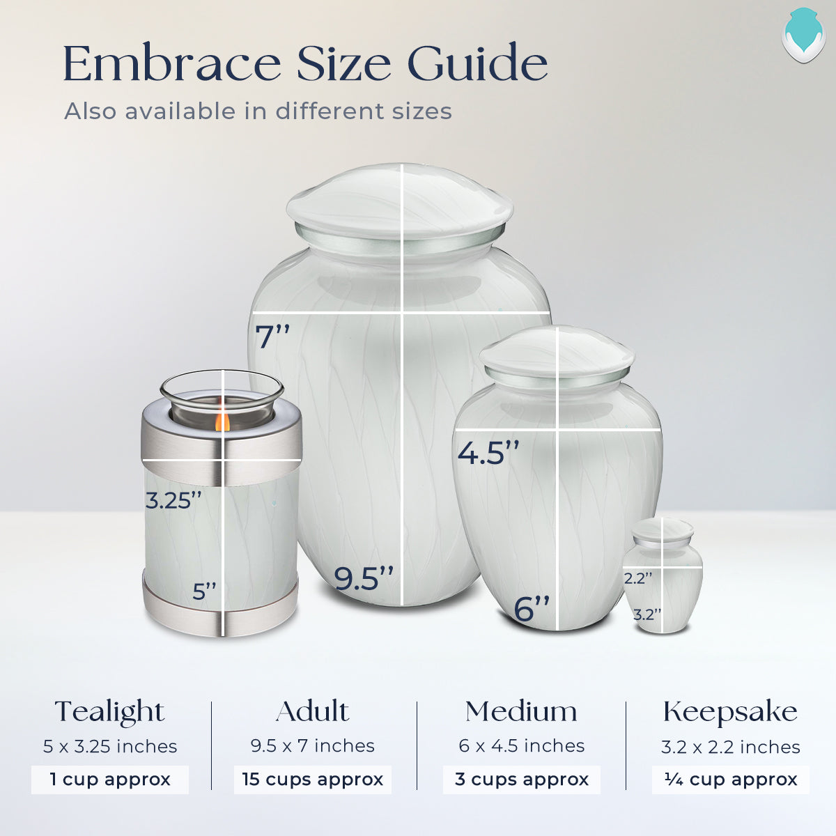 Adult Embrace Pearl White Angel Cremation Urn