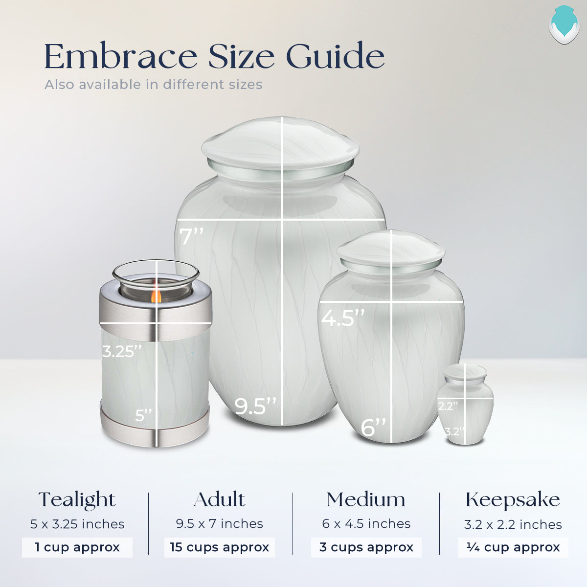 Adult Embrace Pearl White Butterfly Cremation Urn