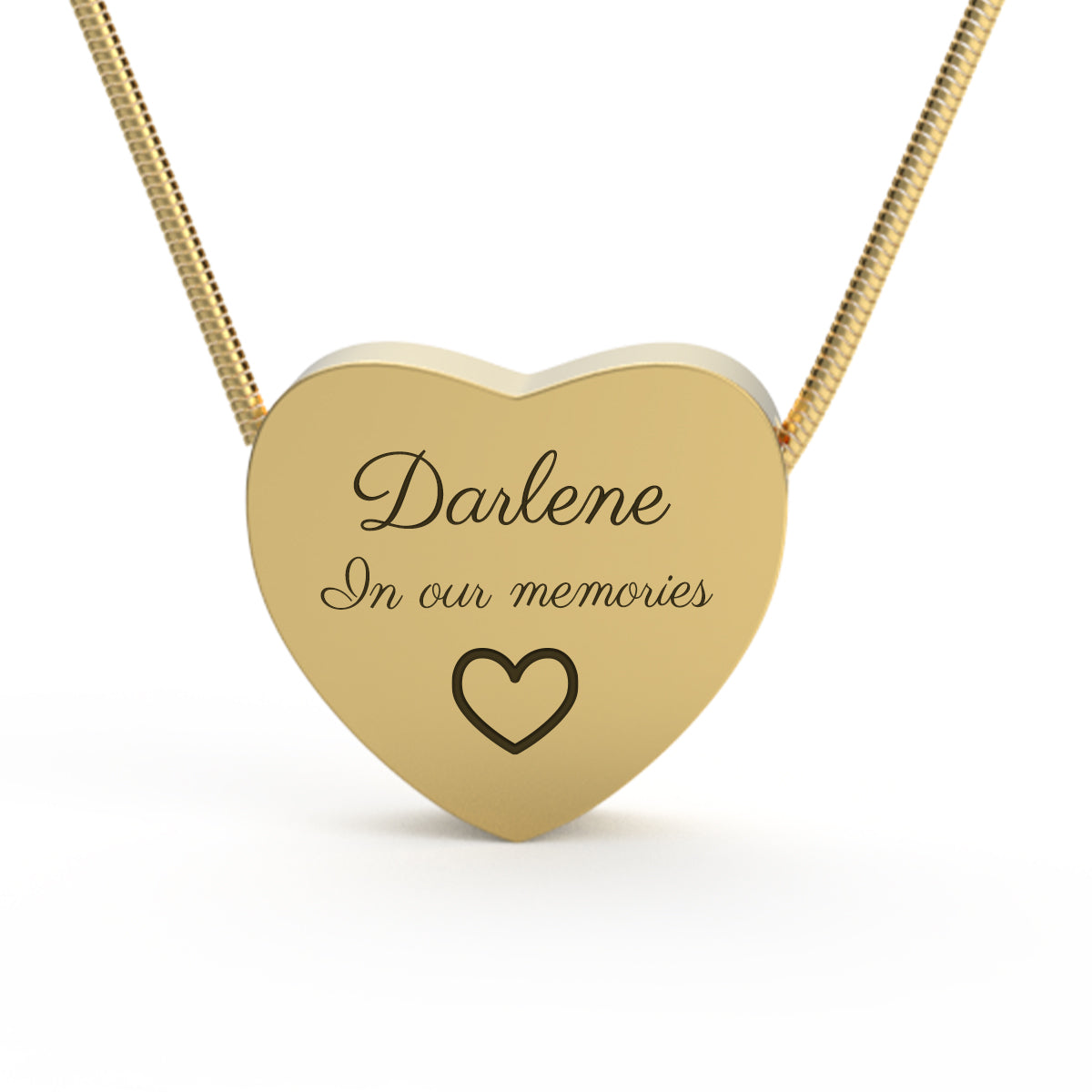 Custom Engraved Memorial Gold Heart Pendant