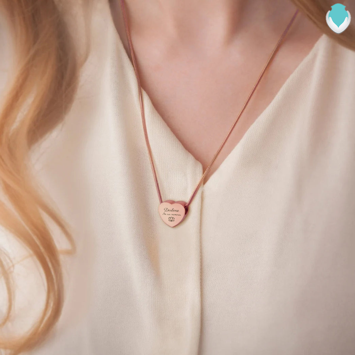 Custom Engraved Memorial Rose Gold Heart Pendant