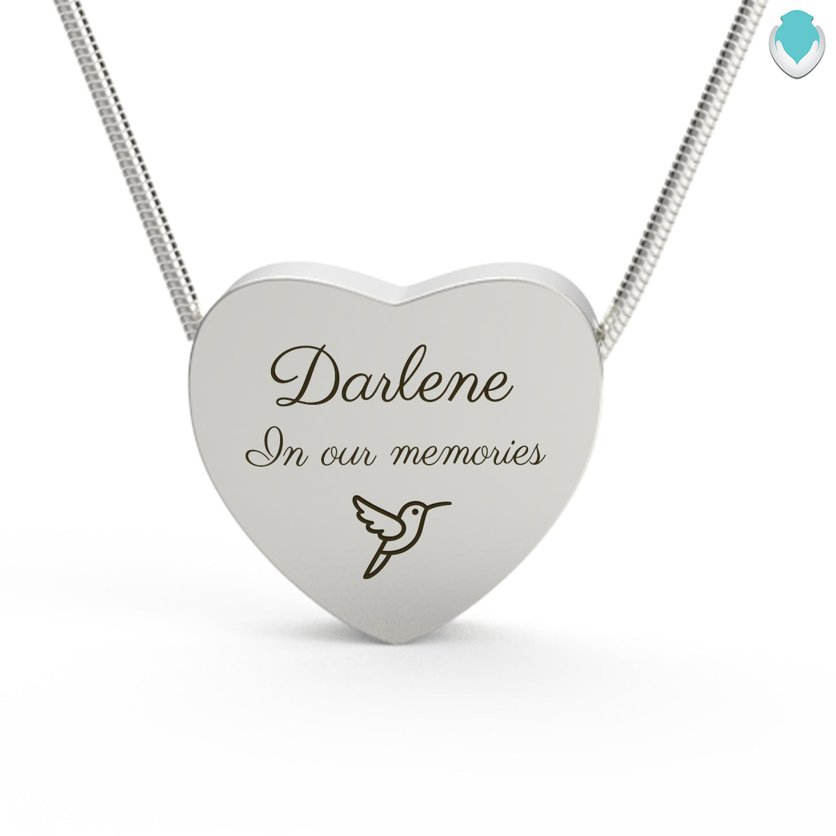 Custom Engraved Memorial Silver Heart Pendant