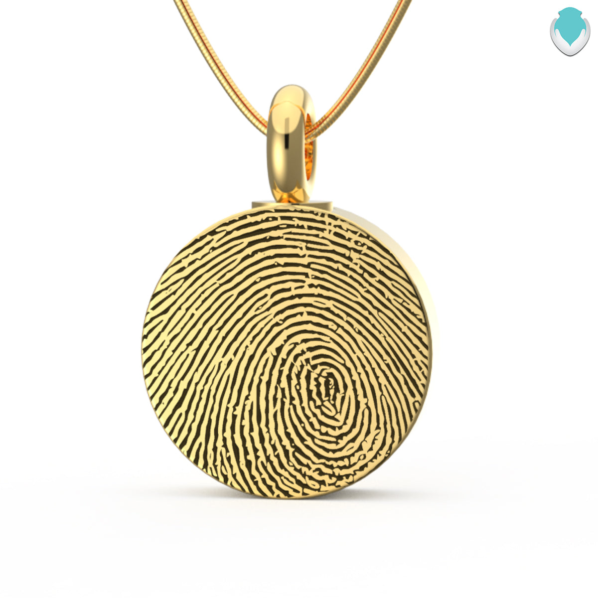 Custom Engraved Fingerprint Memorial Gold Coin Pendant