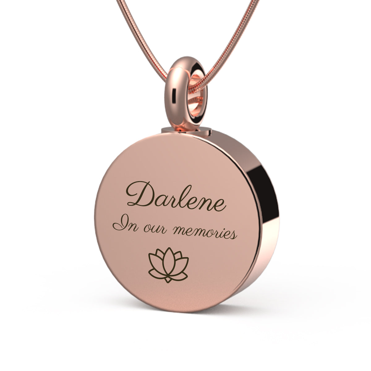 Custom Engraved Memorial Rose Gold Coin Pendant