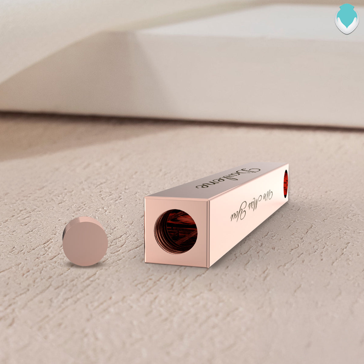 Four Side Engraved Memorial Rose Gold Bar Pendant