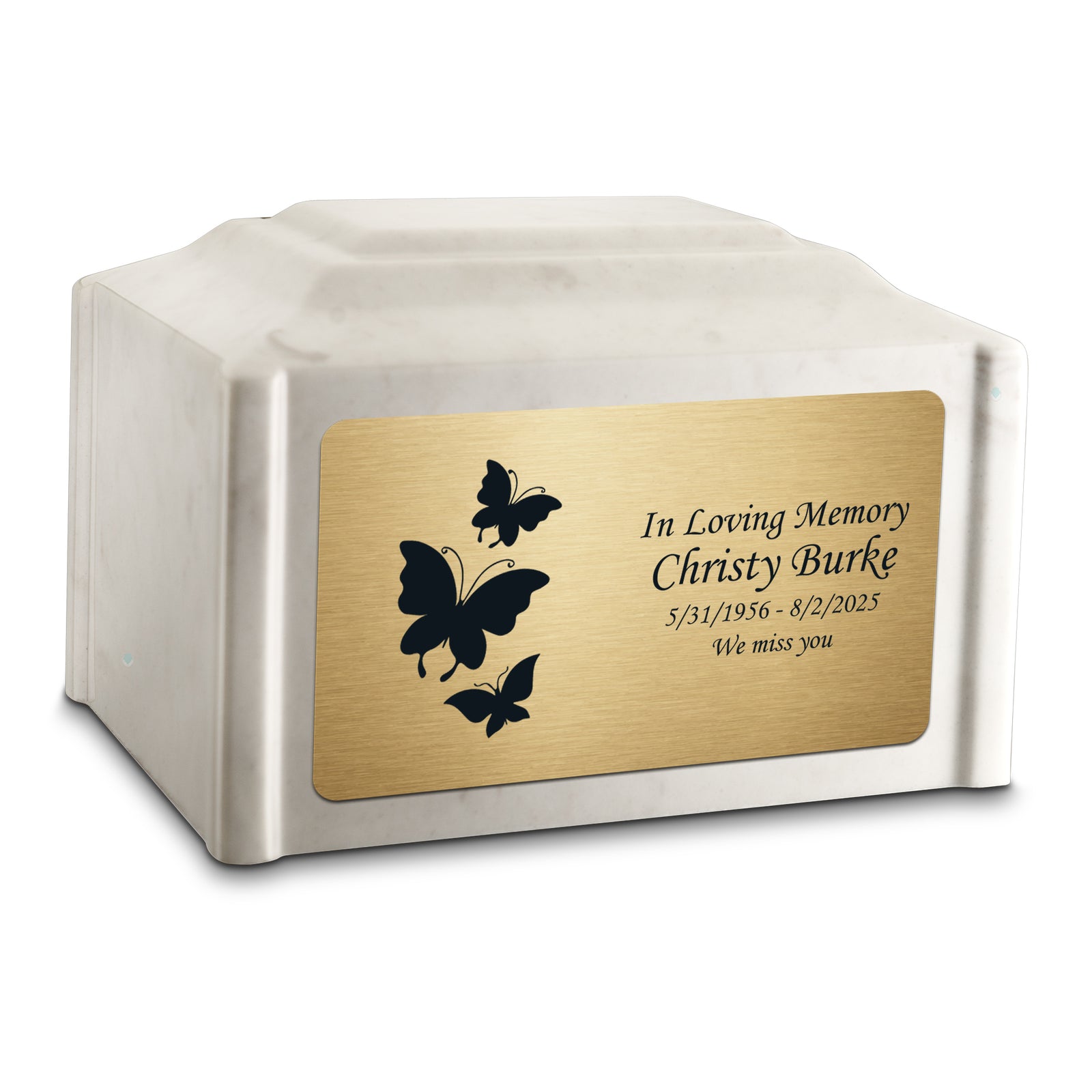 Adult Devotion Butterflies Diamond Cultured Marble Urns for Ashes