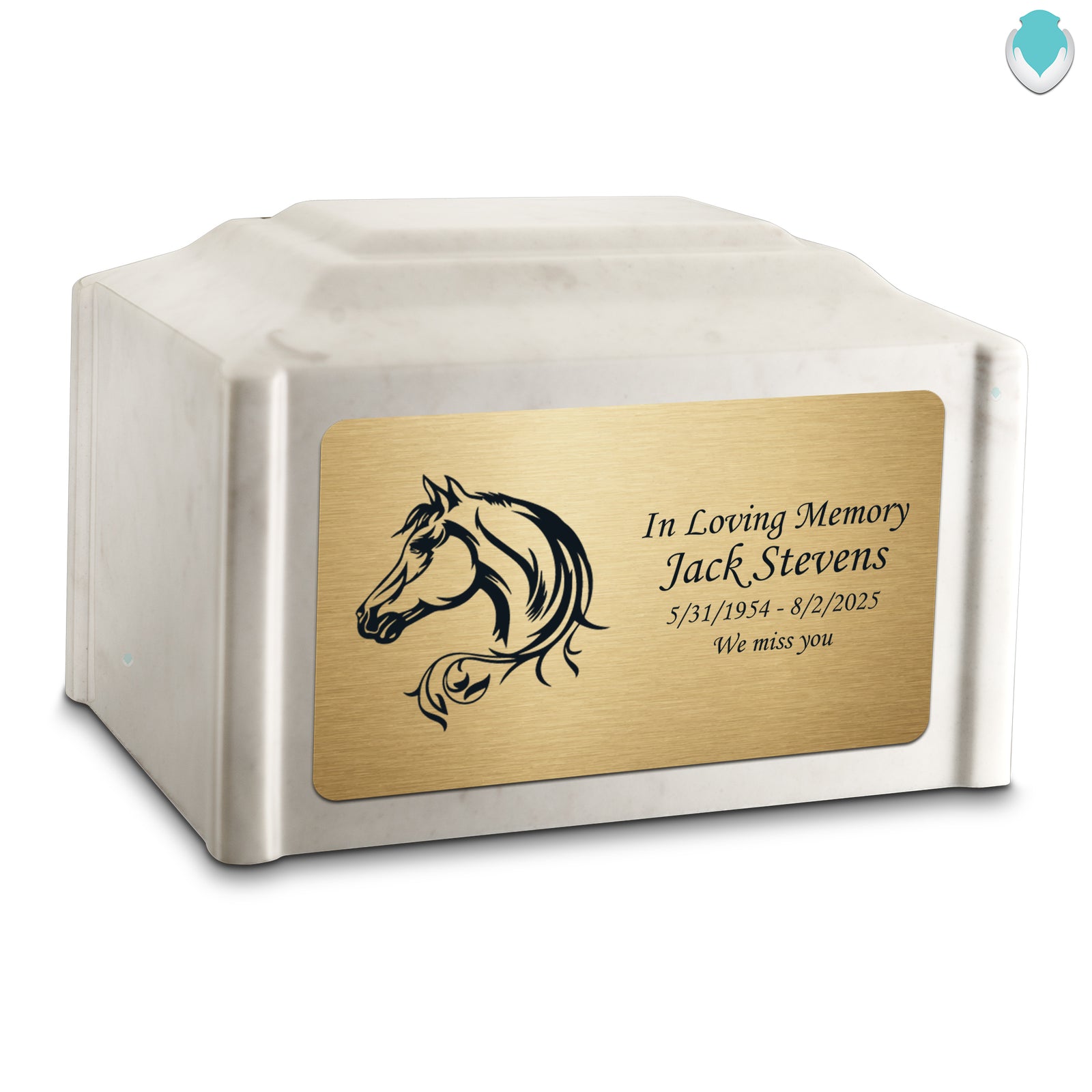 Adult Devotion Horse Diamond Cultured Marble Urns for Ashes