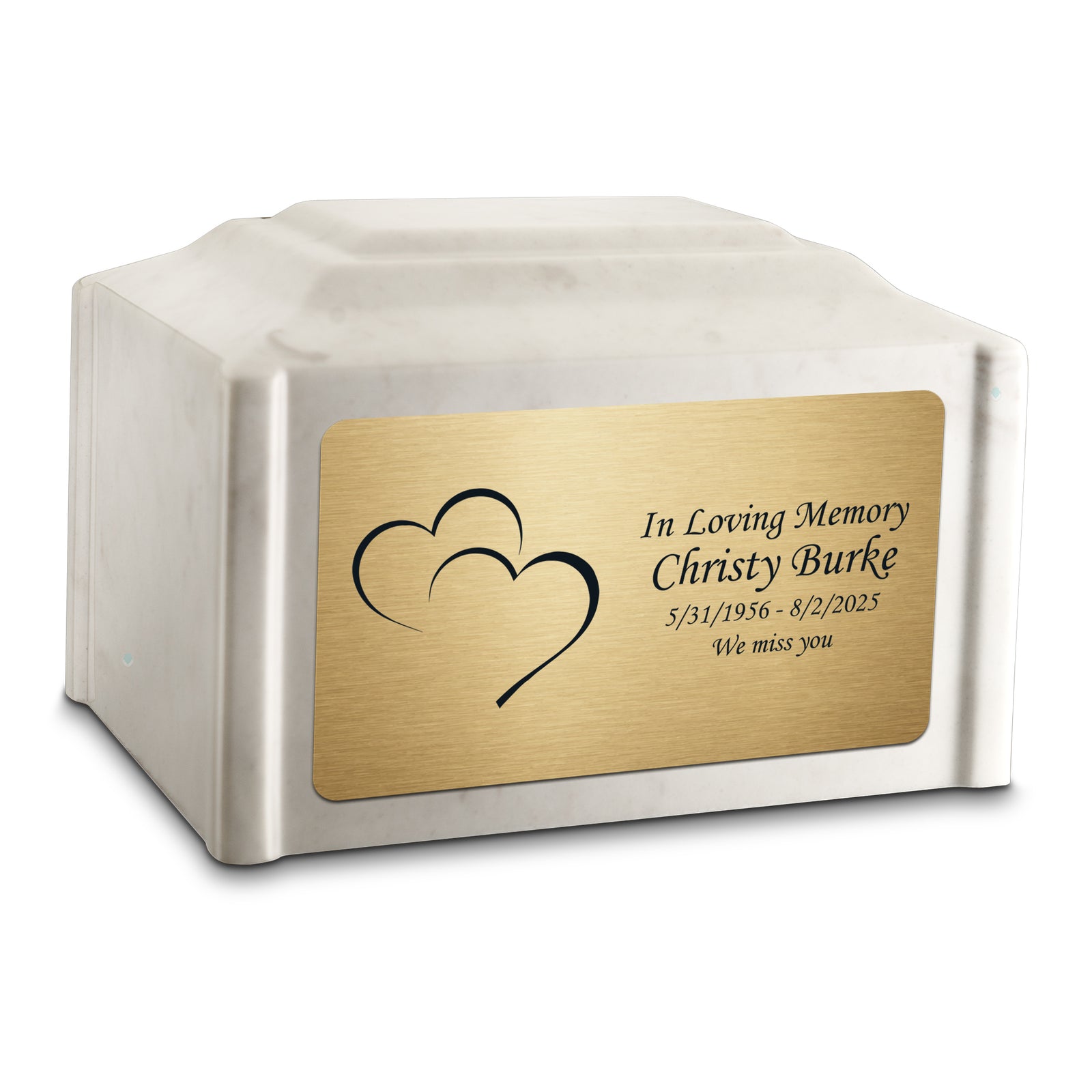 Adult Devotion Hearts Diamond Cultured Marble Urns for Ashes