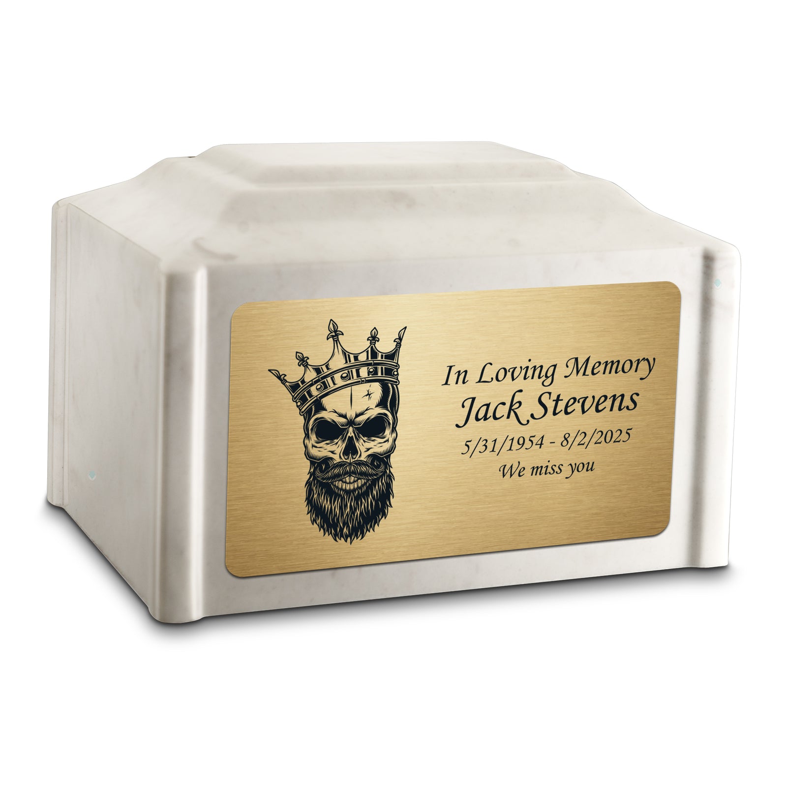 Adult Devotion Skull Diamond Cultured Marble Urns for Ashes