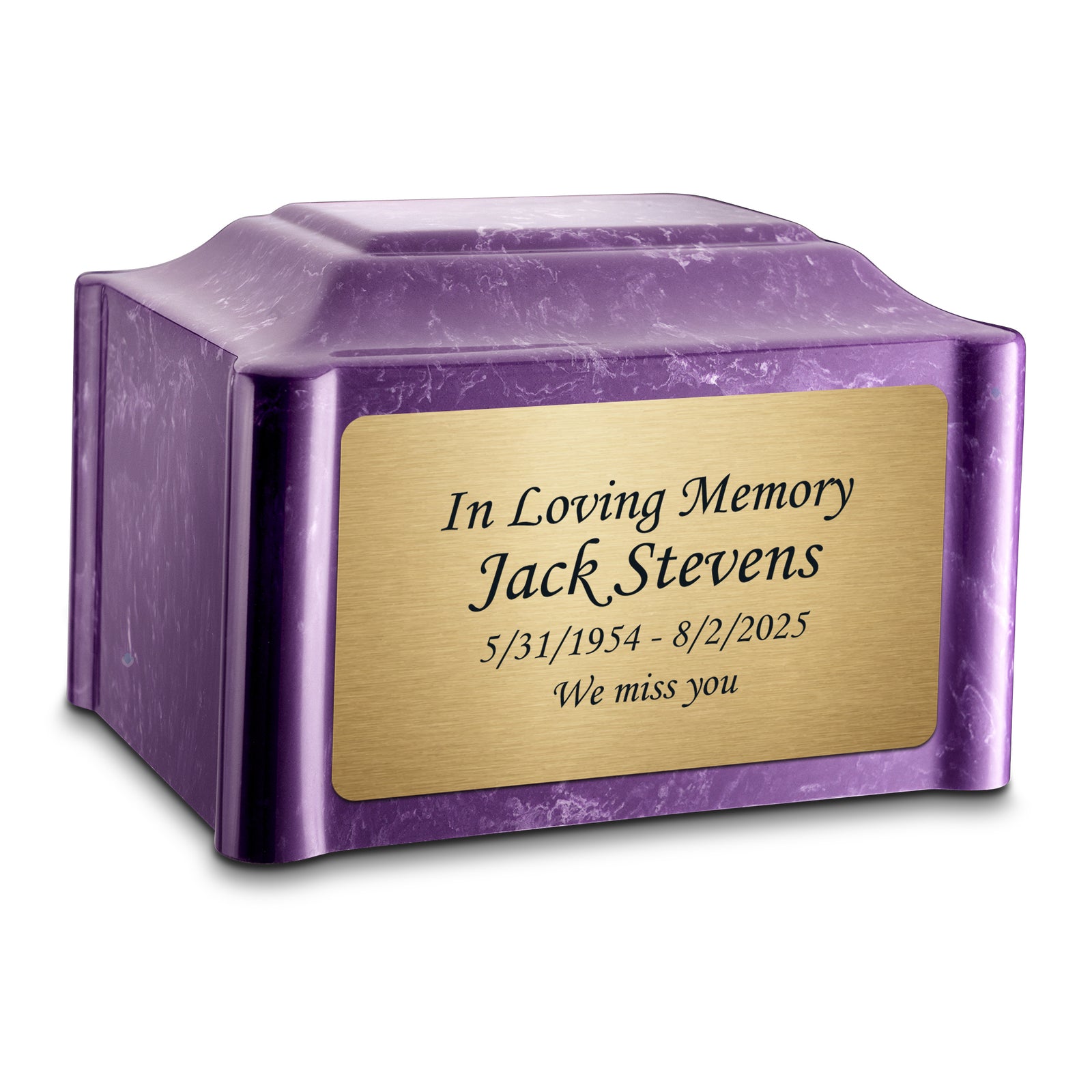 Adult Devotion Custom Engraved Imperial Cultured Marble Urns for Ashes