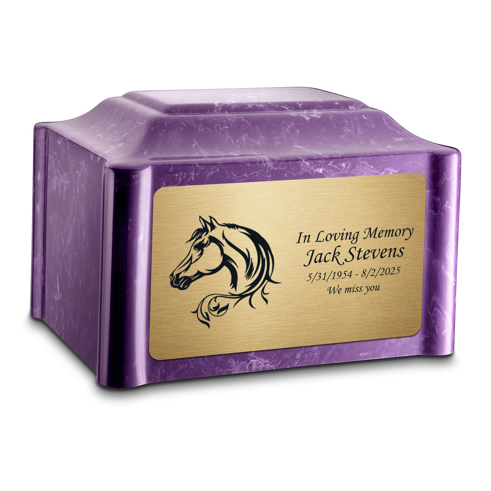 Adult Devotion Horse Imperial Cultured Marble Urns for Ashes