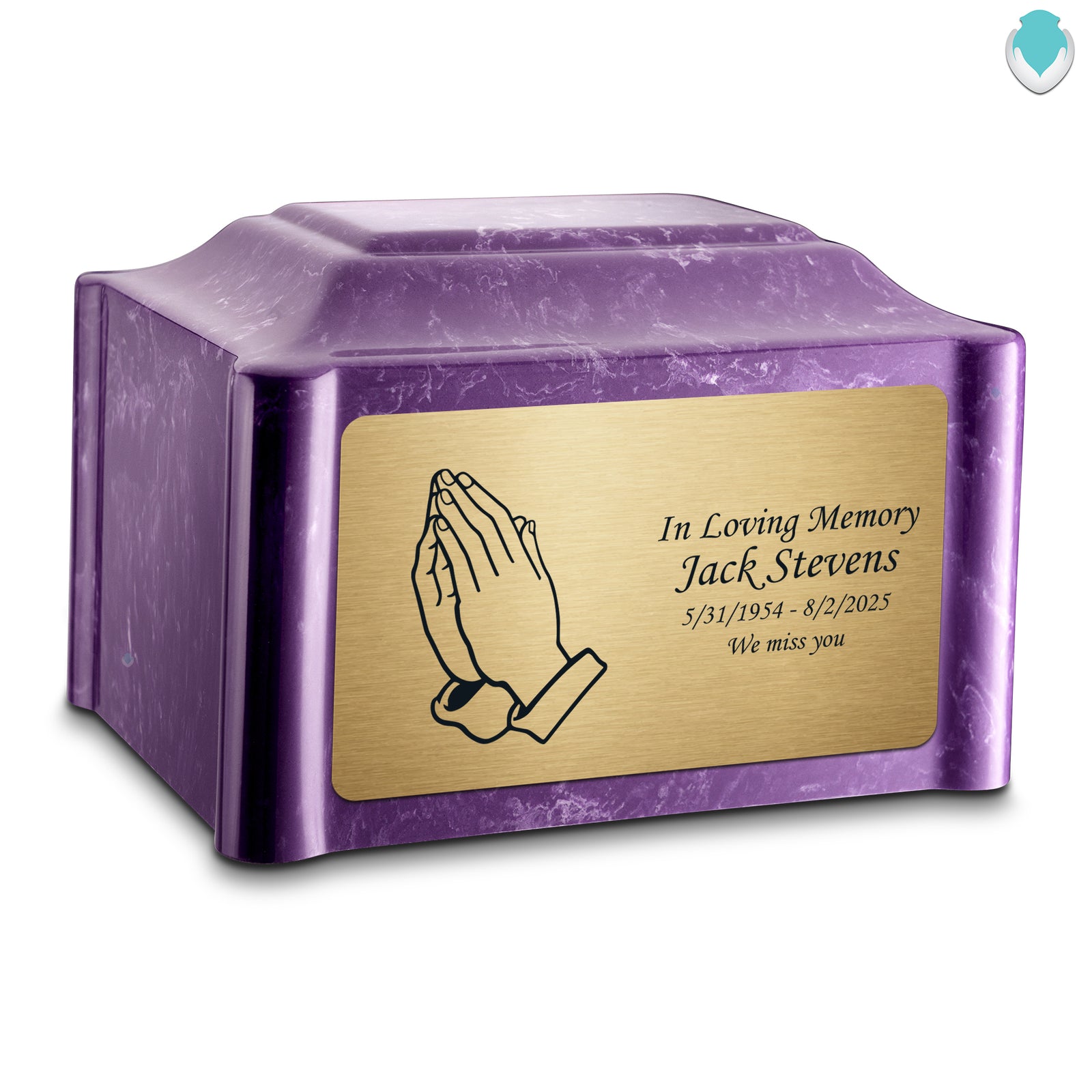 Adult Devotion Praying Hands Imperial Cultured Marble Urns for Ashes
