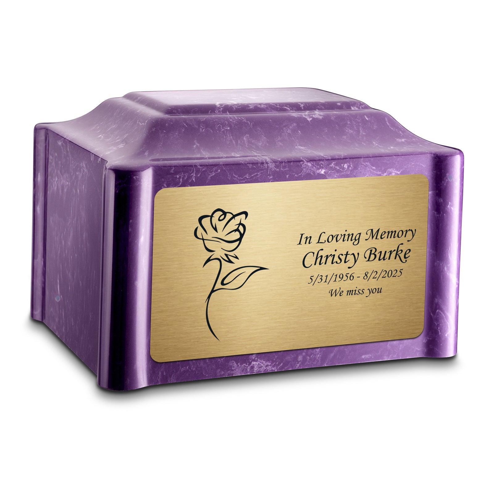 Adult Devotion Rose Imperial Cultured Marble Urns for Ashes