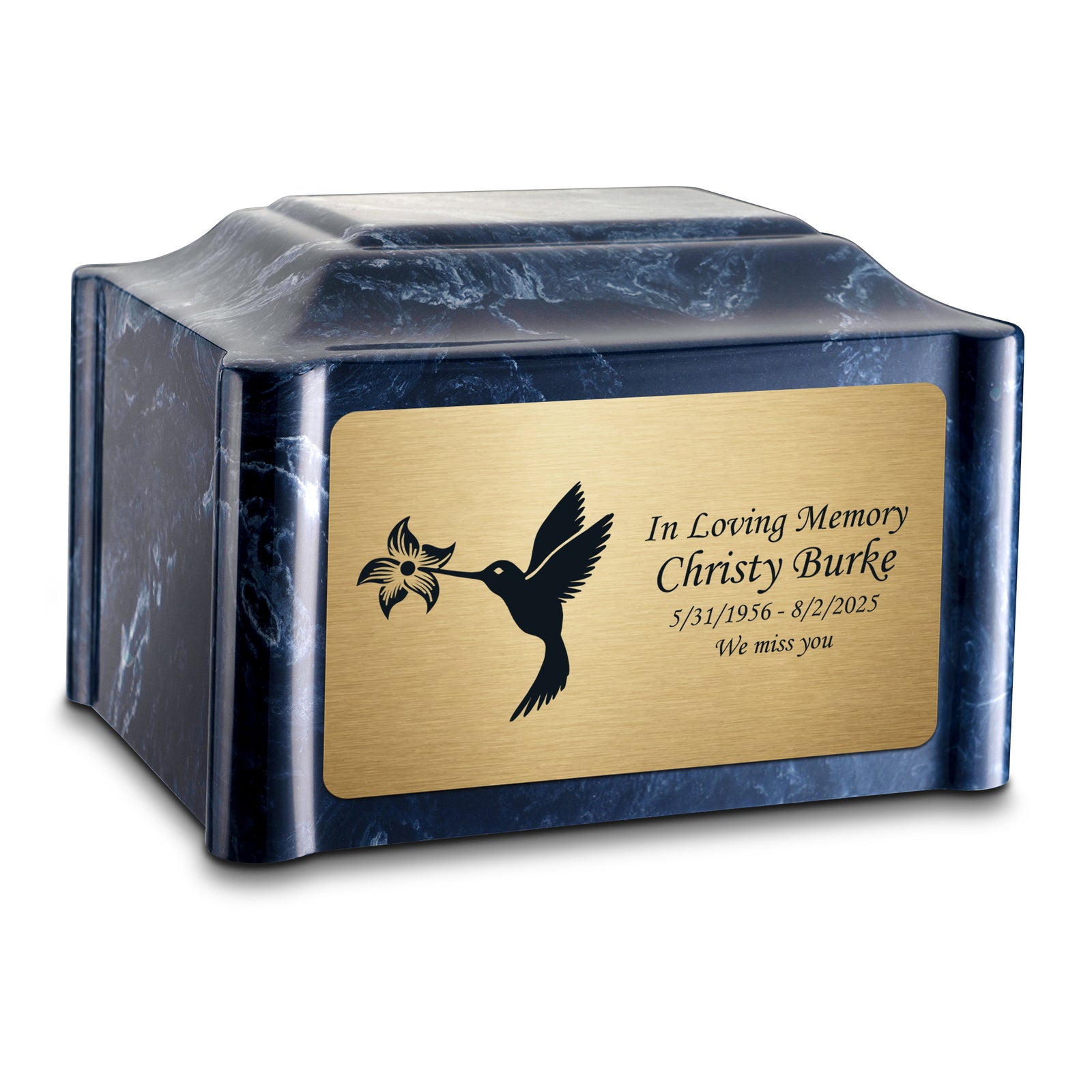 Adult Devotion Hummingbird Ocean Breeze Cultured Marble Urns for Ashes