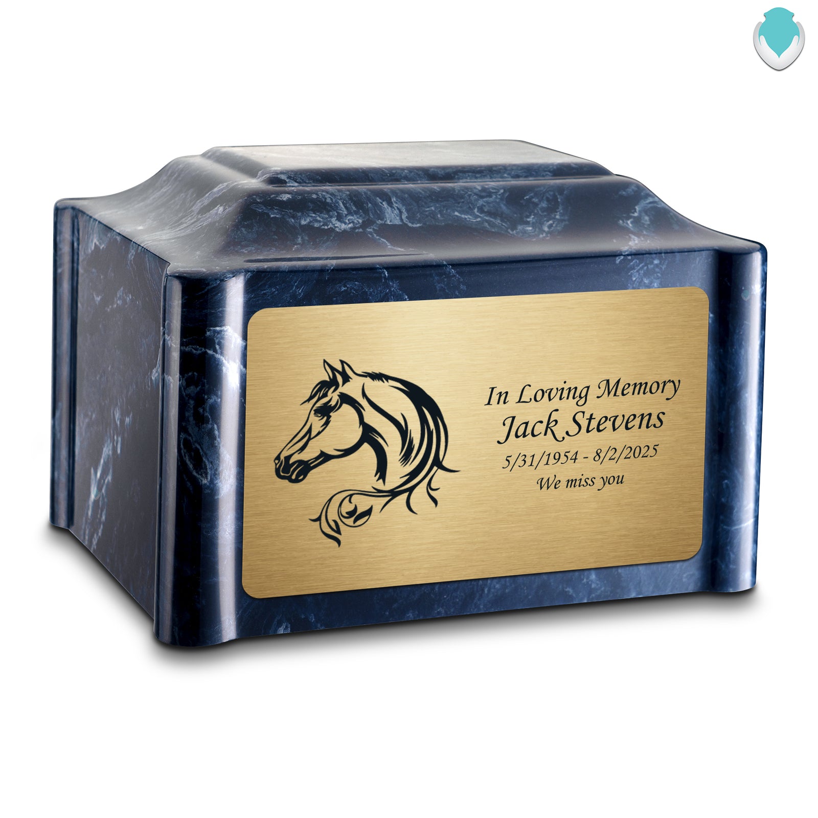 Adult Devotion Horse Ocean Breeze Cultured Marble Urns for Ashes