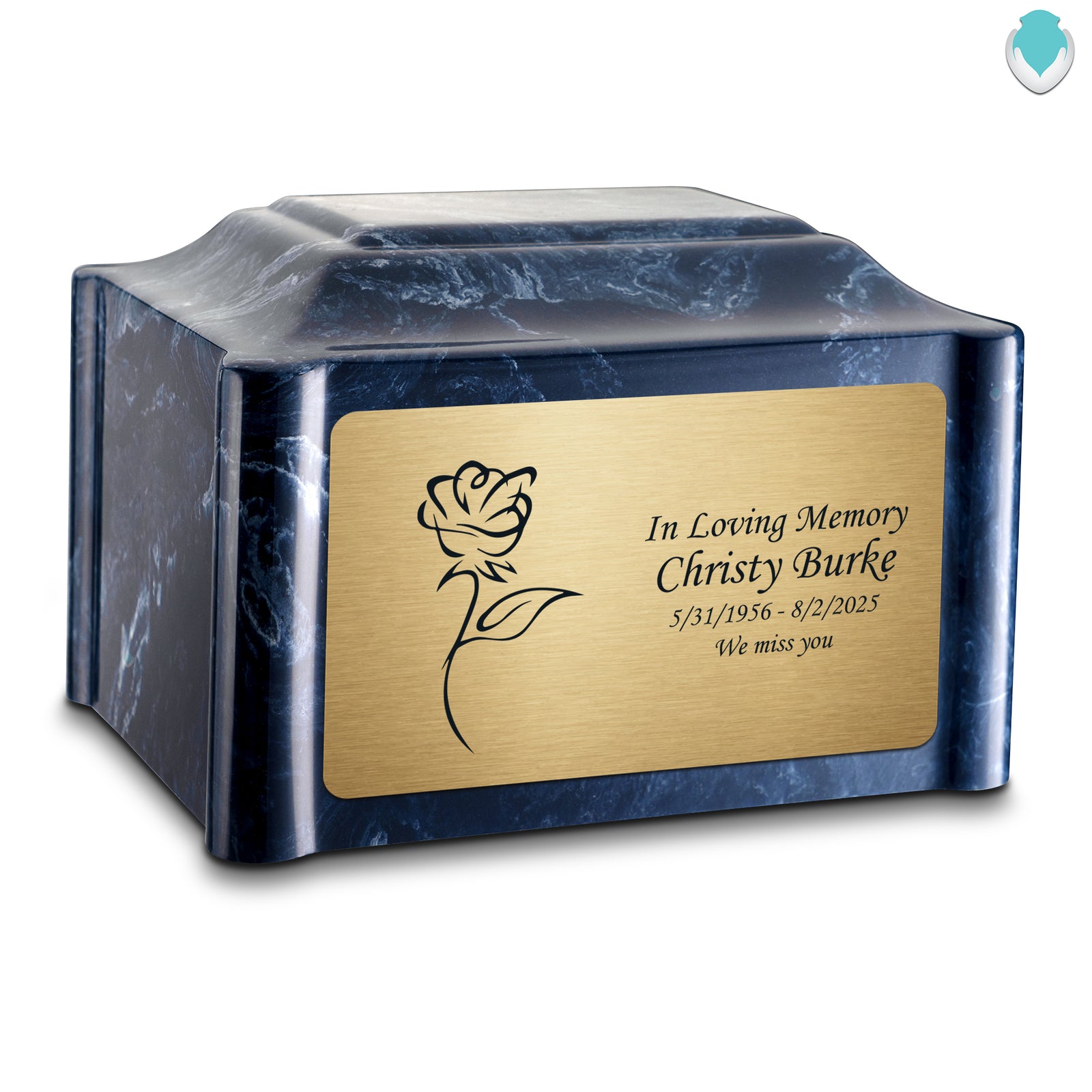 Adult Devotion Rose Ocean Breeze Cultured Marble Urns for Ashes