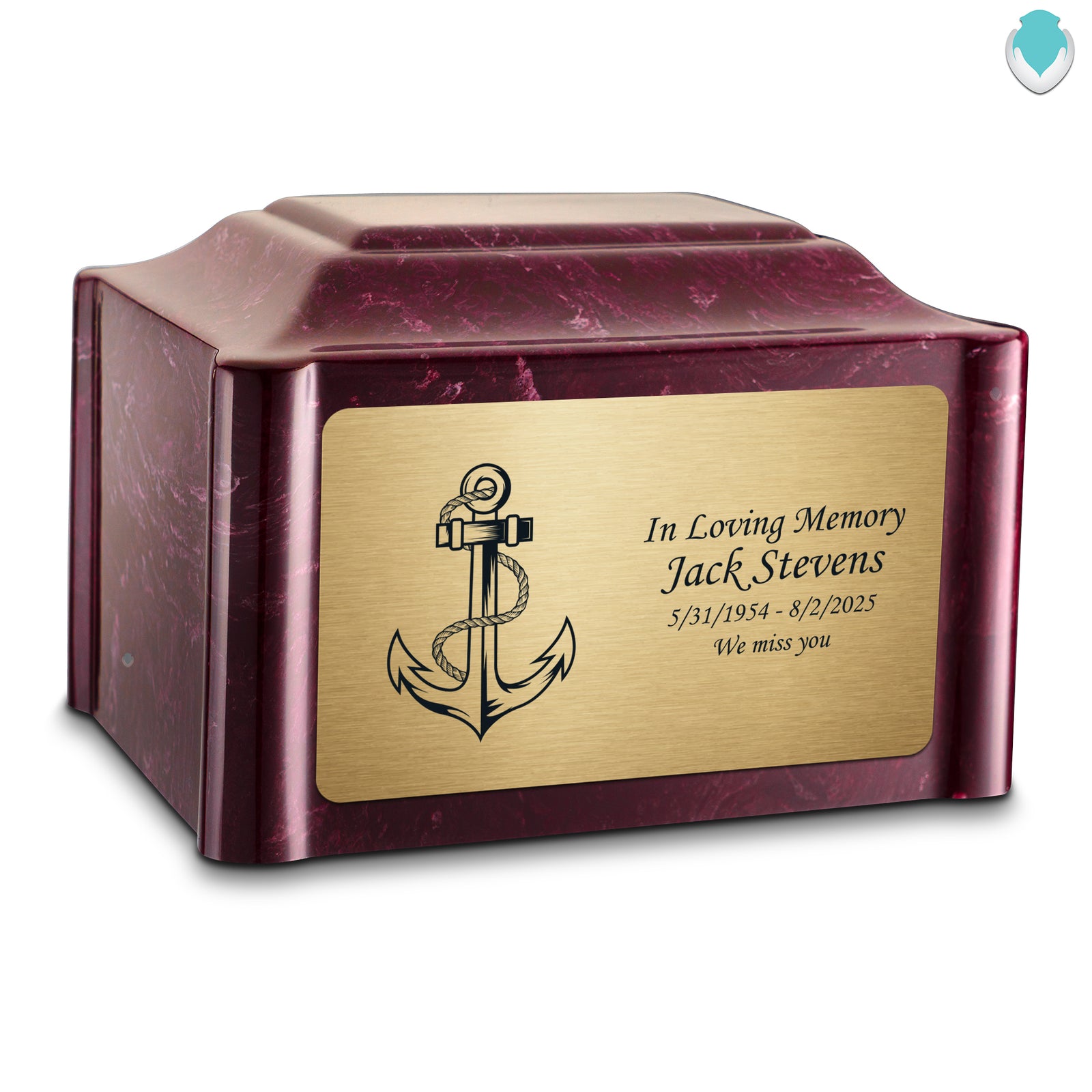 Adult Devotion Anchor Summer Rose Cultured Marble Urns for Ashes