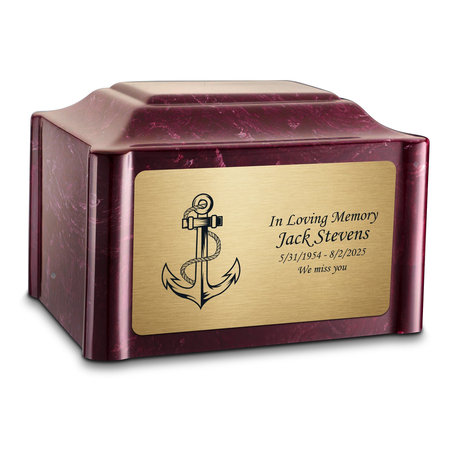 Adult Devotion Anchor Summer Rose Cultured Marble Urns for Ashes