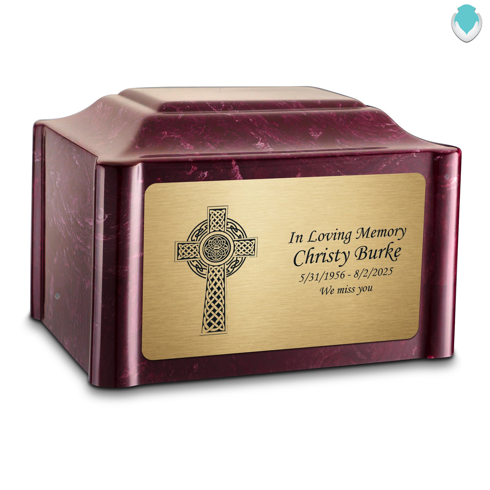 Adult Devotion Celtic Cross Summer Rose Cultured Marble Urns for Ashes