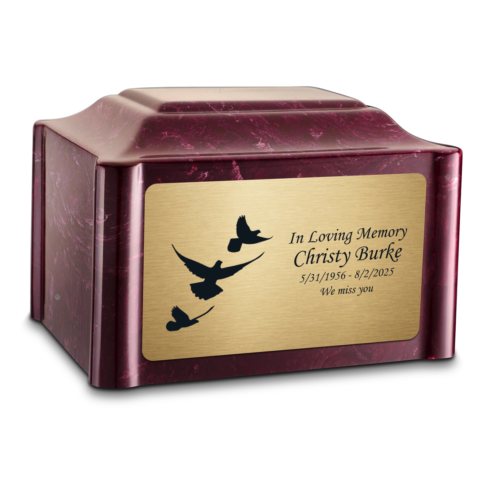 Adult Devotion Doves Summer Rose Cultured Marble Urns for Ashes