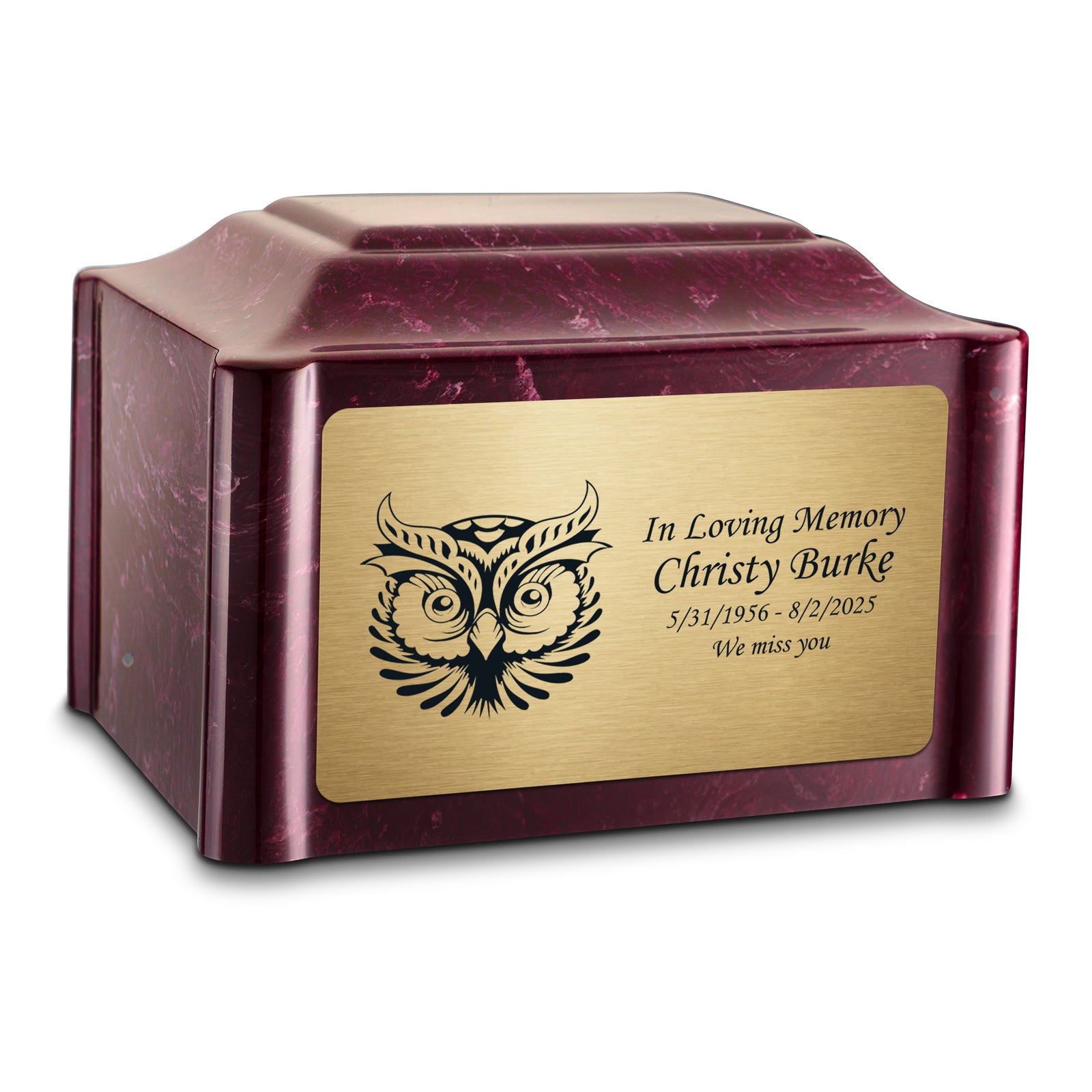 Adult Devotion Owl Summer Rose Cultured Marble Urns for Ashes