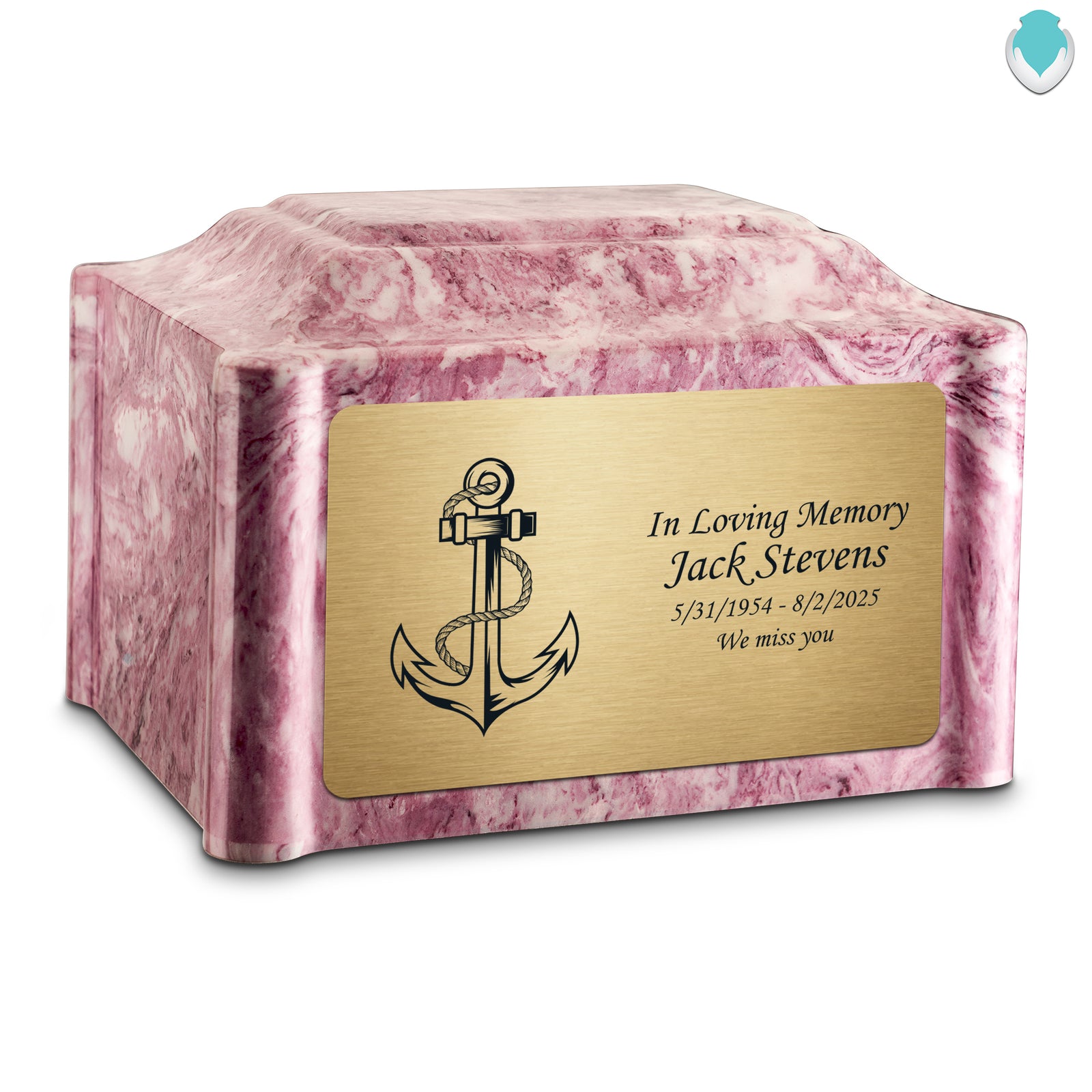 Adult Devotion Anchor Wild Rose Cultured Marble Urns for Ashes