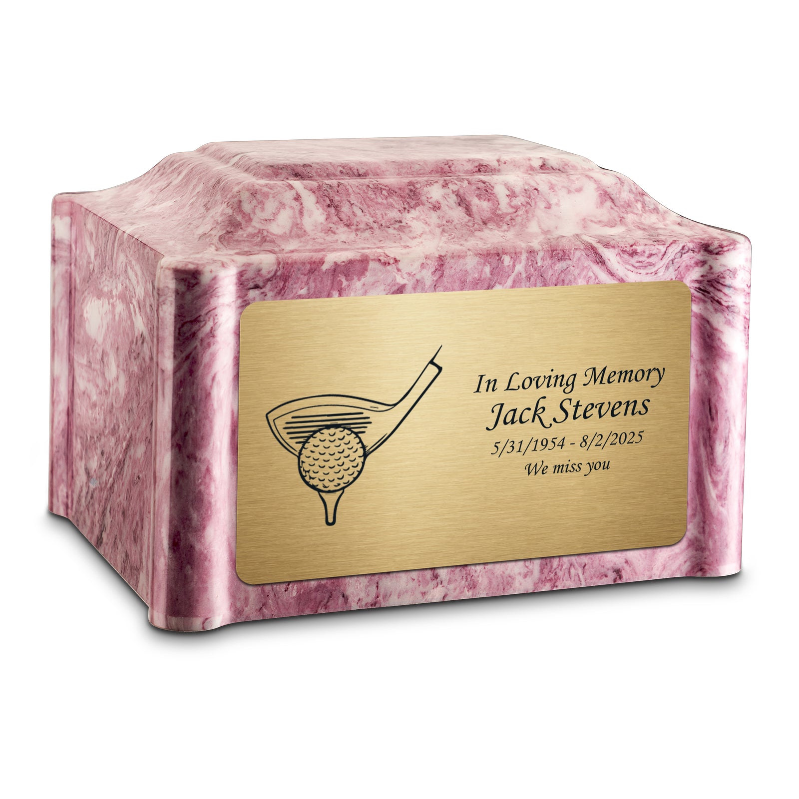 Adult Devotion Golf Wild Rose Cultured Marble Urns for Ashes