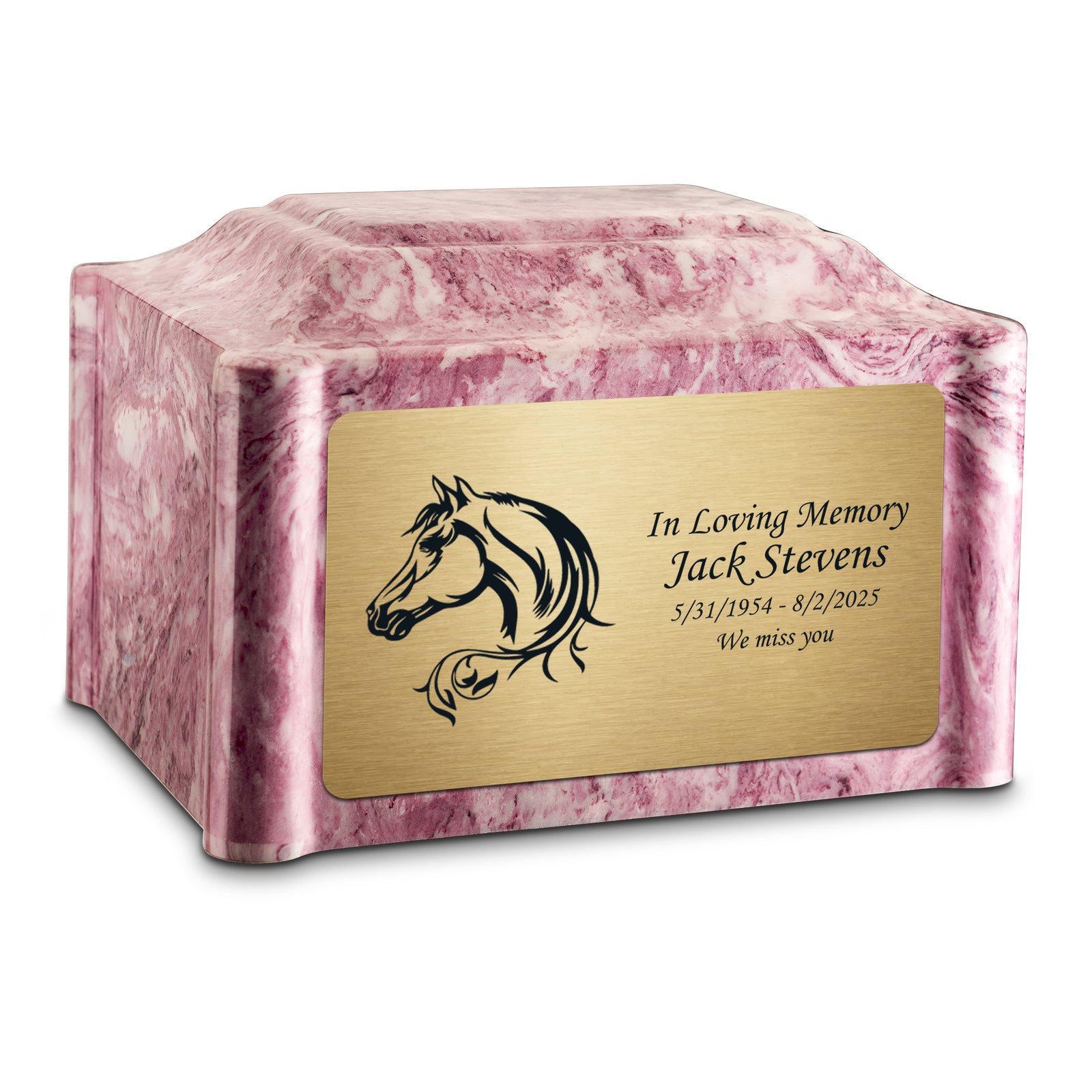 Adult Devotion Horse Wild Rose Cultured Marble Urns for Ashes