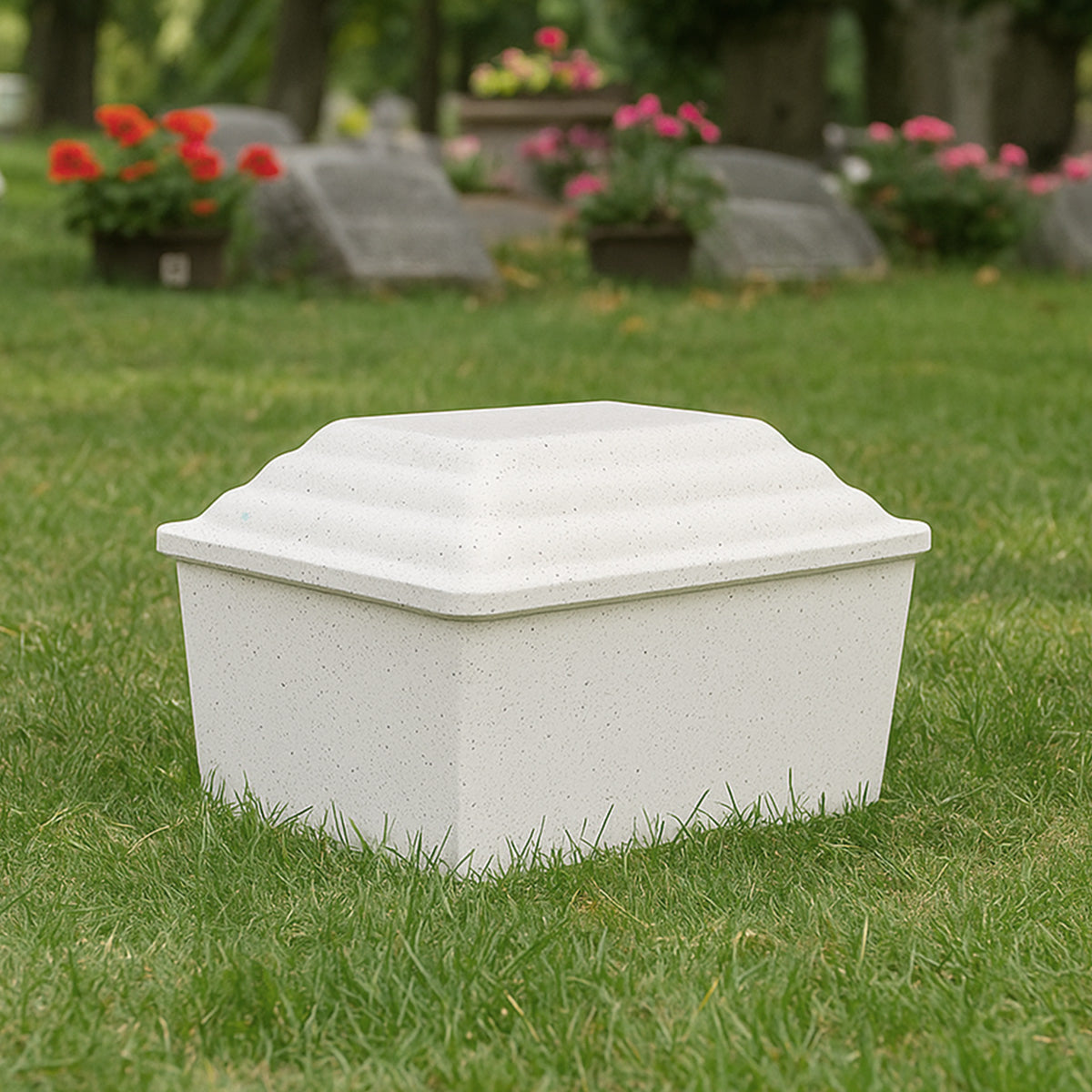 Safeguard Series Urn Vault – White Granite