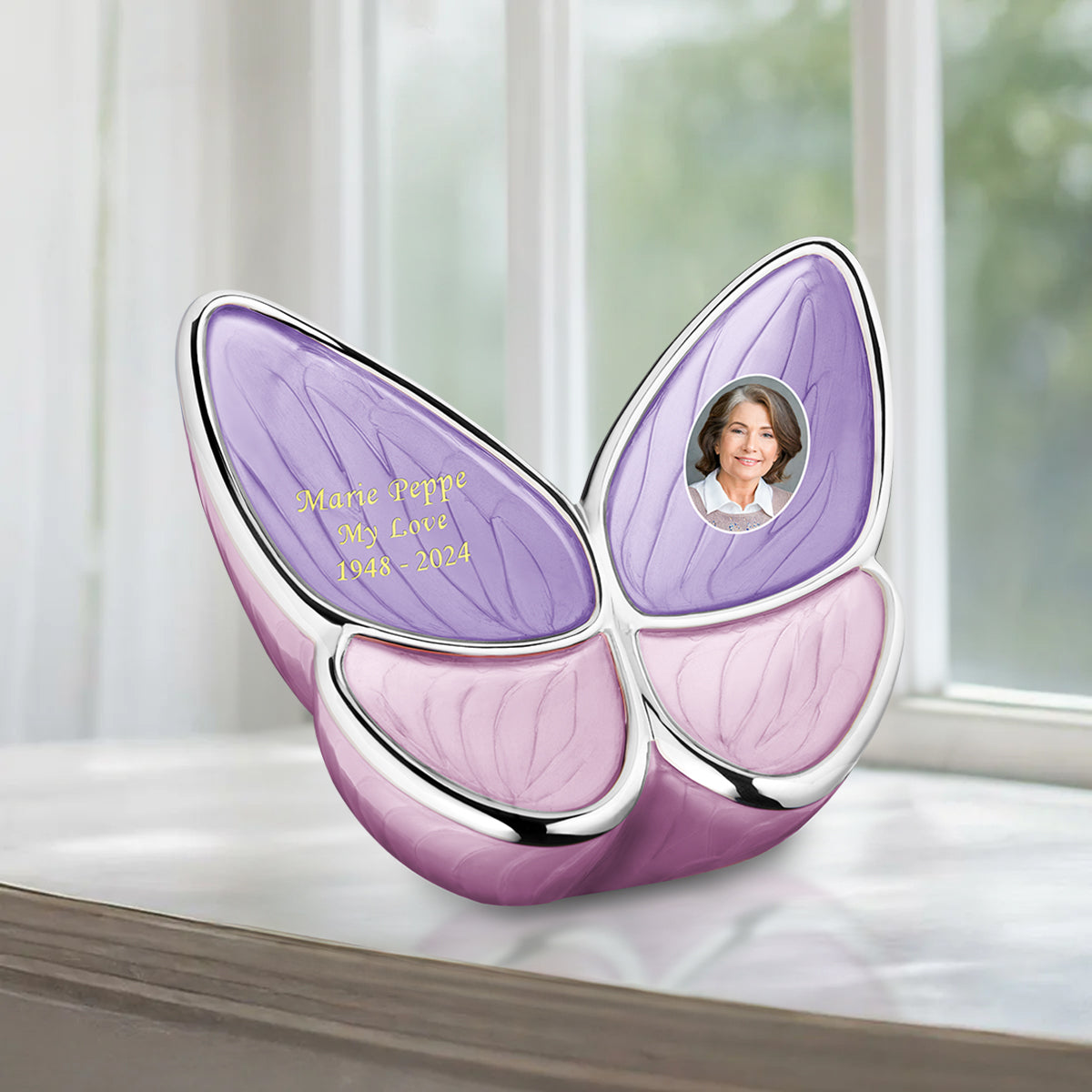 Adult Wings of Hope Portrait Butterfly Lavender Cremation Urn