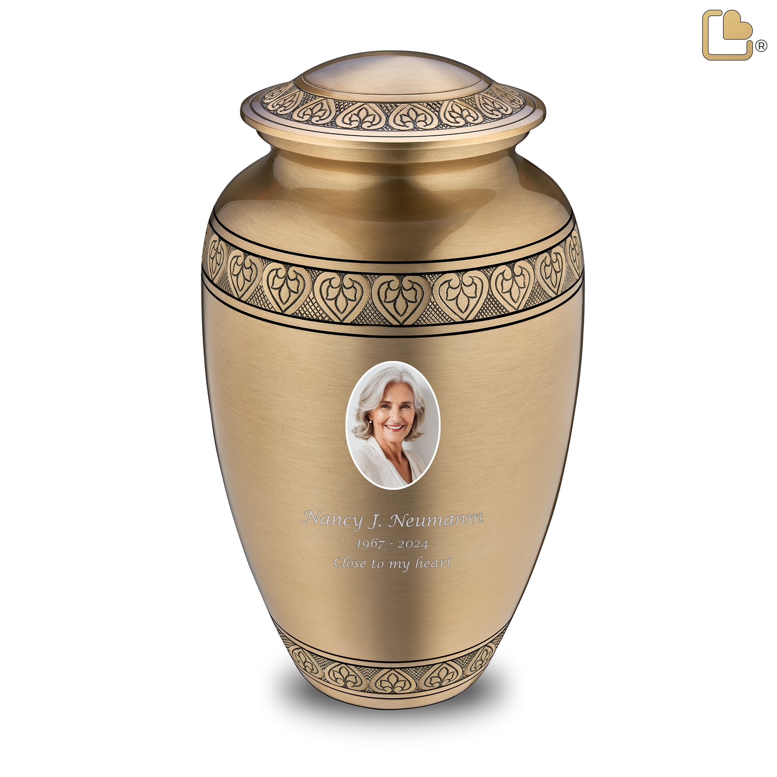 Adult Classic Gold Portrait Cremation Urn - COMFORT by LoveUrns
