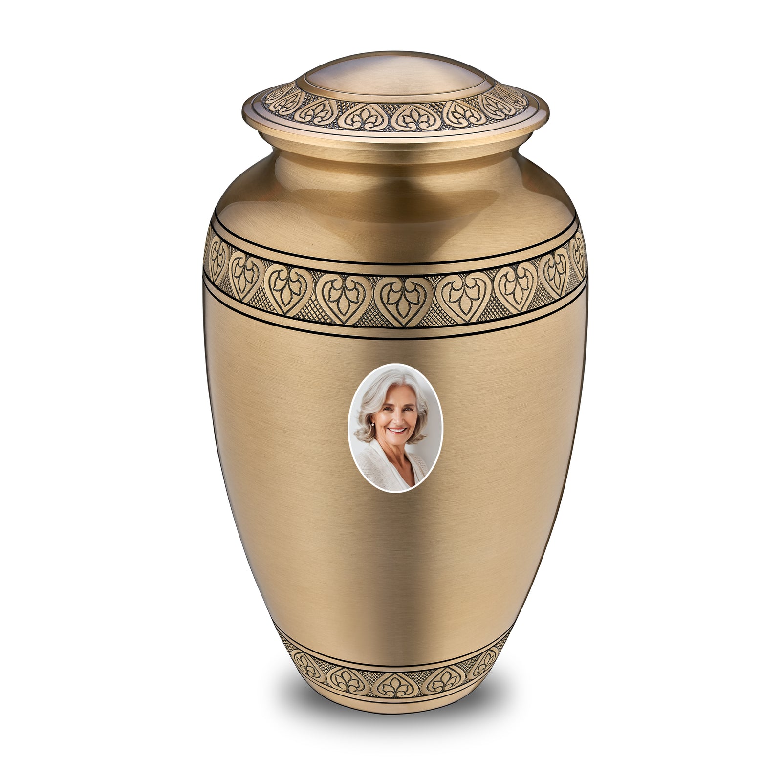 Adult Classic Gold Portrait Cremation Urn - COMFORT by LoveUrns