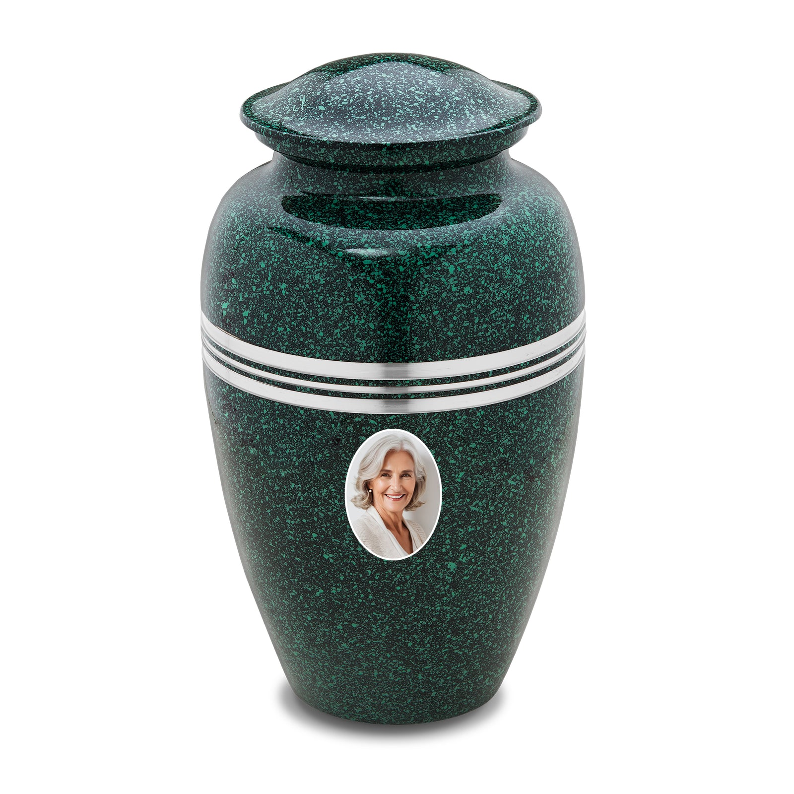 Adult Speckled Emerald Portrait Cremation Urn - COMFORT by LoveUrns
