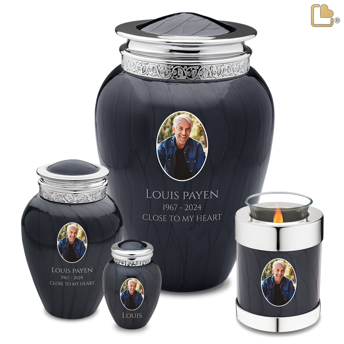 Adult Blessing Portrait Midnight Cremation Urn