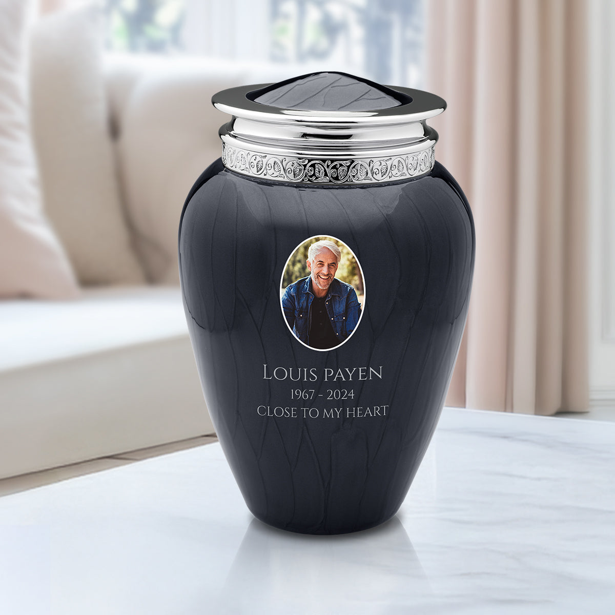 Adult Blessing Portrait Midnight Cremation Urn