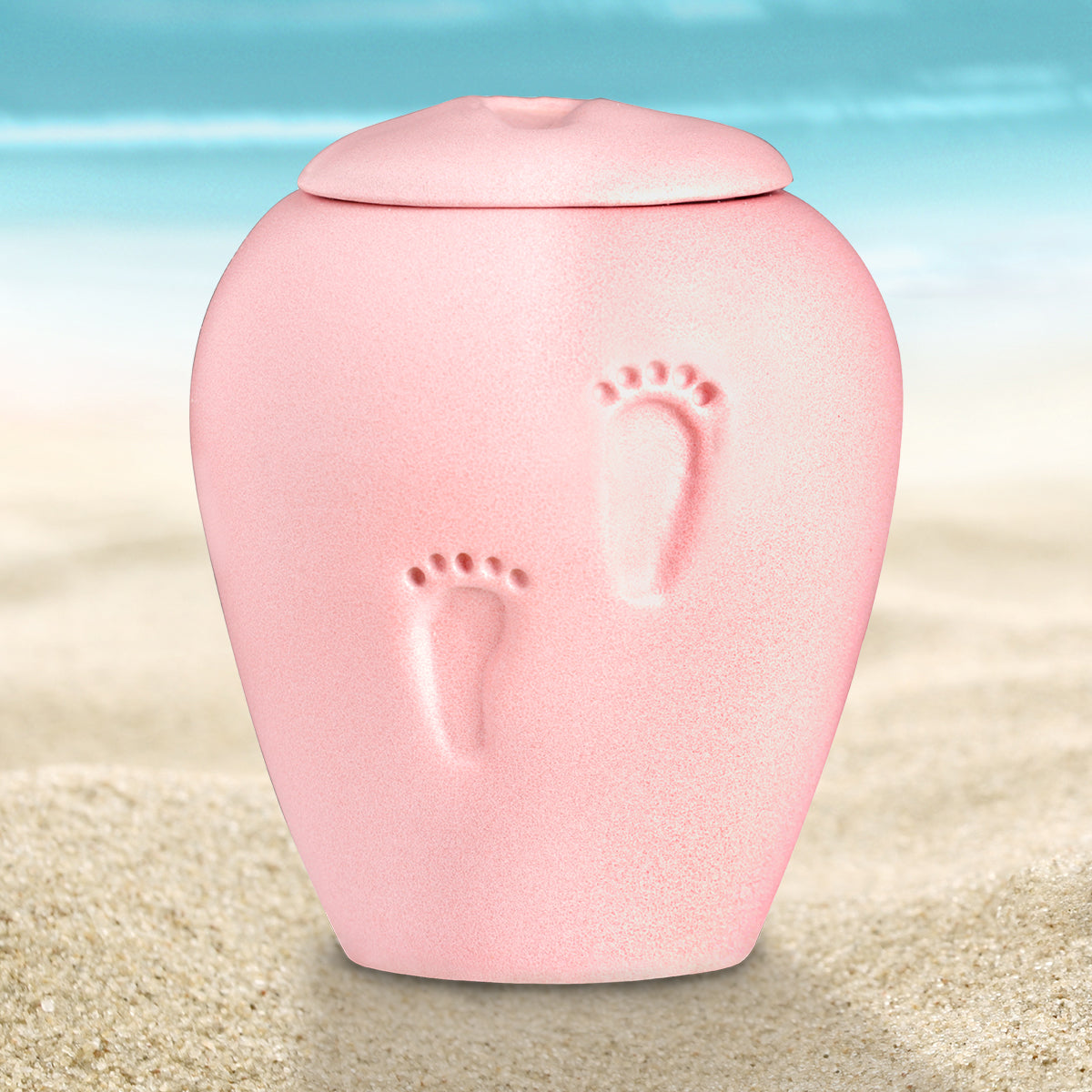 PetalPink Baby Footprints Child Urn Eco Pigment