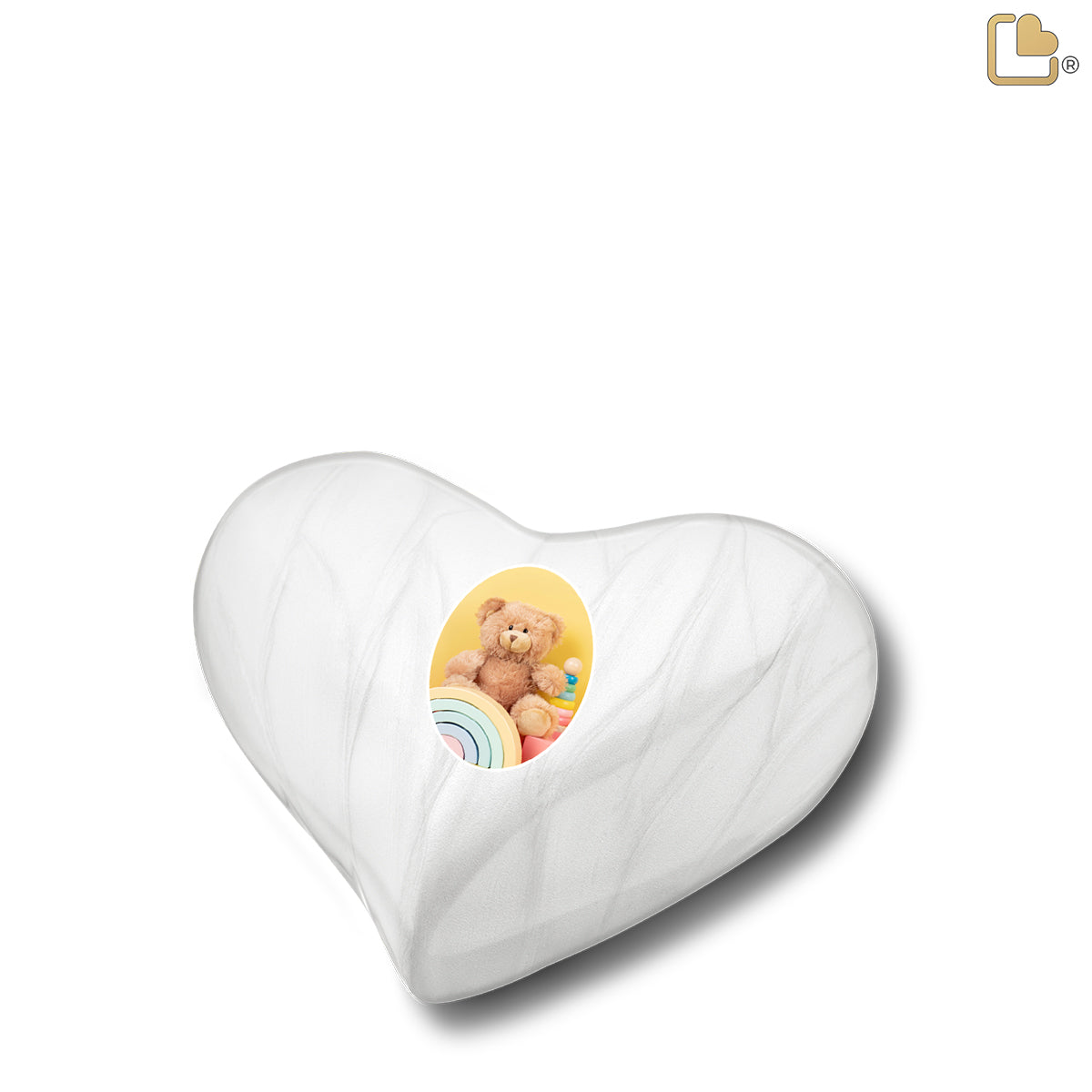 Heart Portrait Pearl White Urn