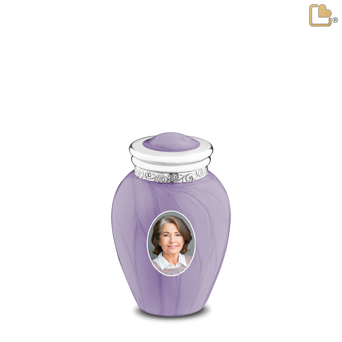 Keepsake Blessing Portrait Pearl Lavender Cremation Urn