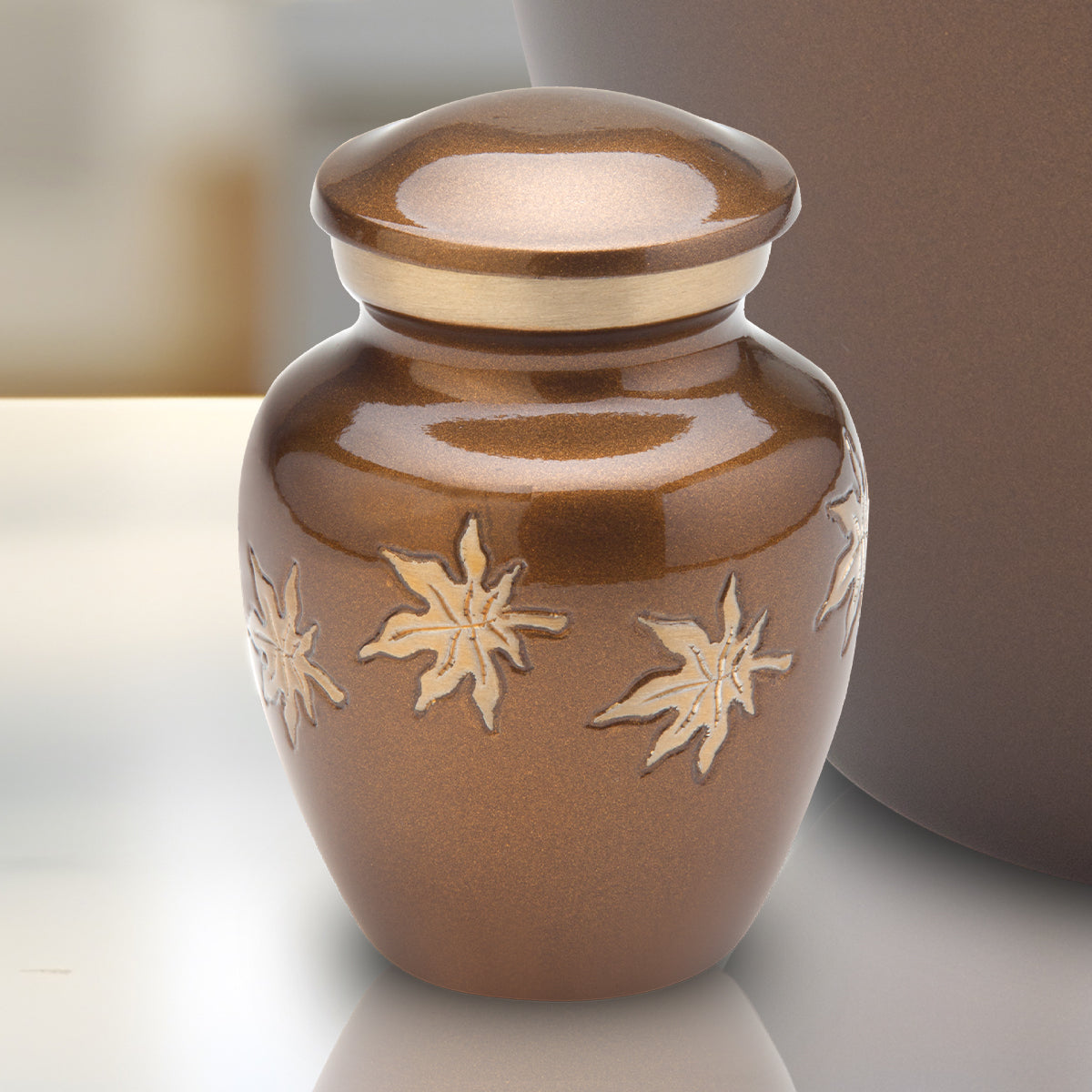 Keepsake Autumn Leaves Cremation Urn