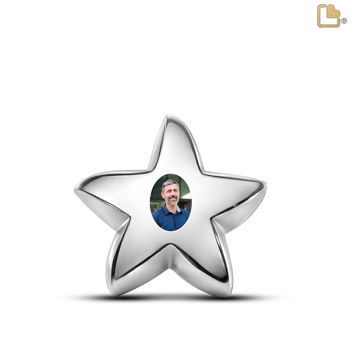 Star Bright Silver Portrait Cremation Urn