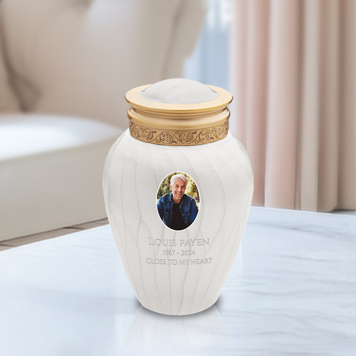 Medium Blessing Portrait Pearl Cremation Urn